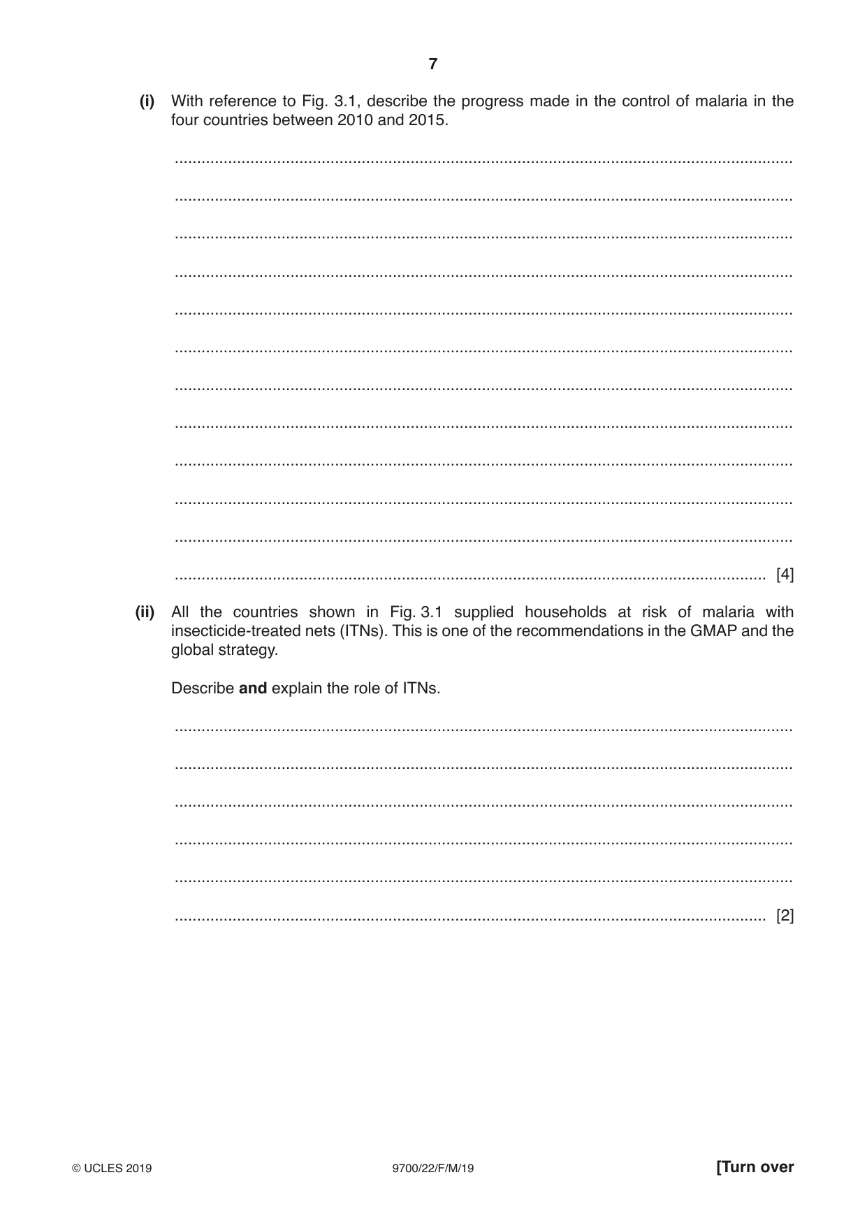 Cambridge A Level Biology 9700 2019 Feb/March Paper 2 · Variant 2 question paper, page 7 of 16
