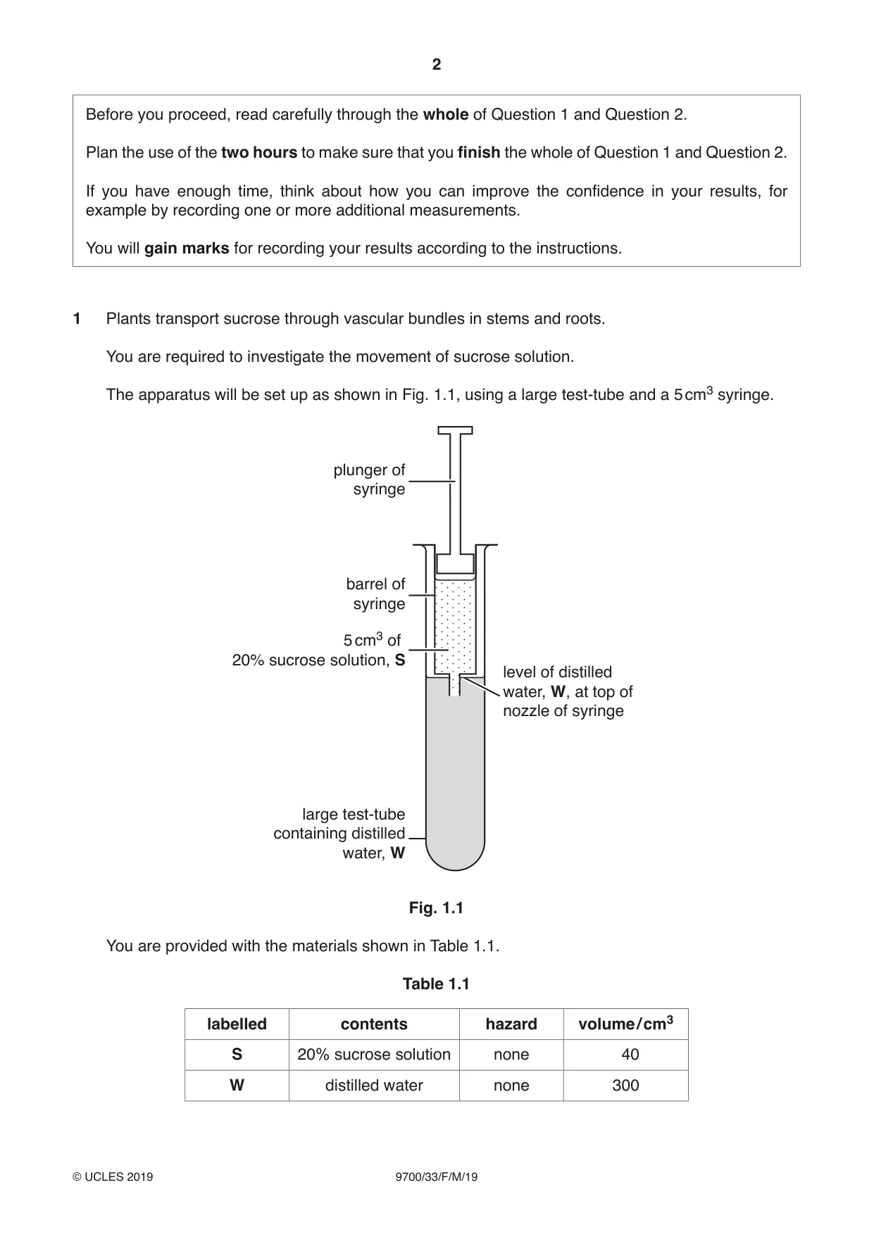 Cambridge A Level Biology 9700 2019 Feb/March Paper 3 · Variant 3 question paper, page 2 of 16