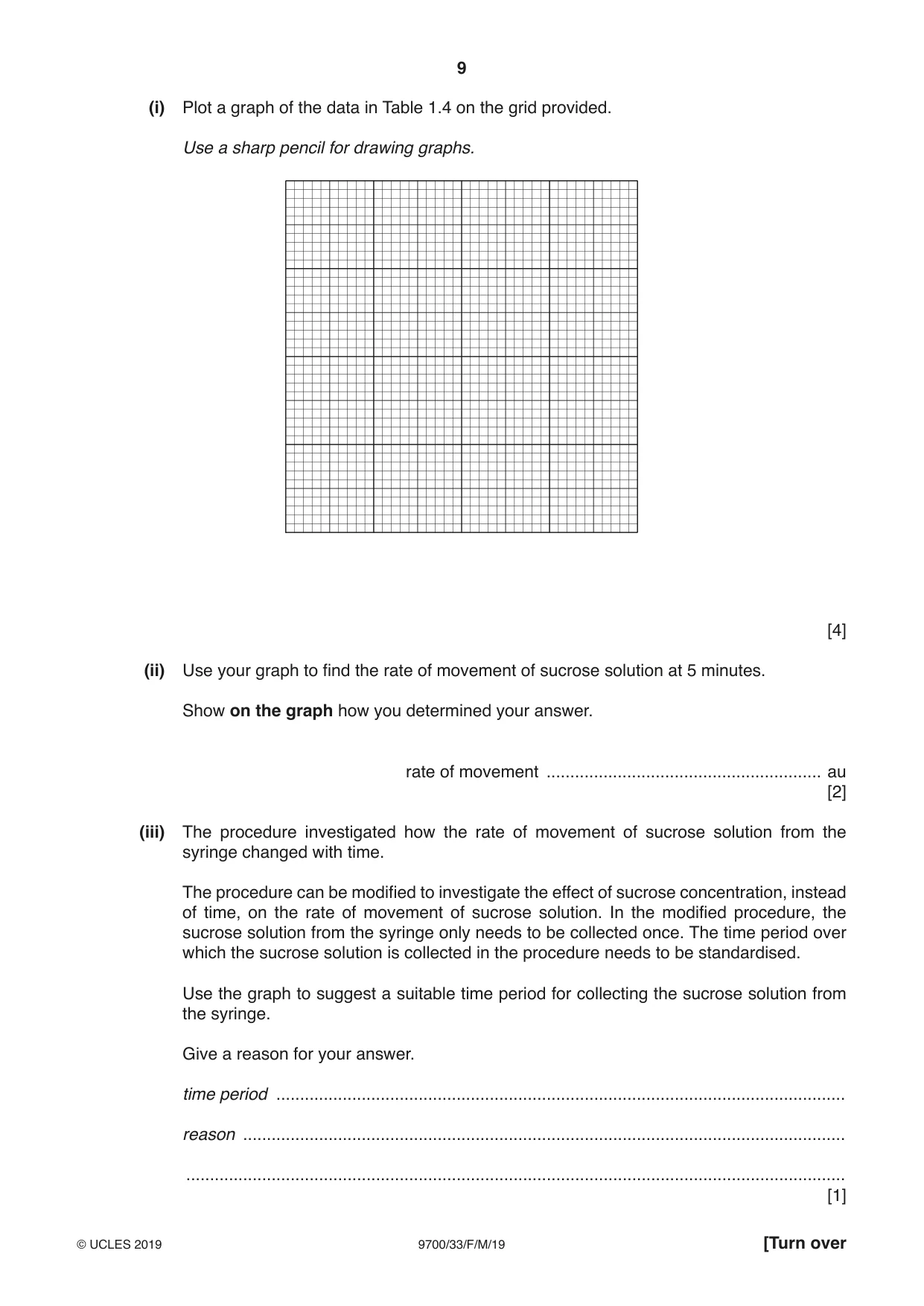 Cambridge A Level Biology 9700 2019 Feb/March Paper 3 · Variant 3 question paper, page 9 of 16