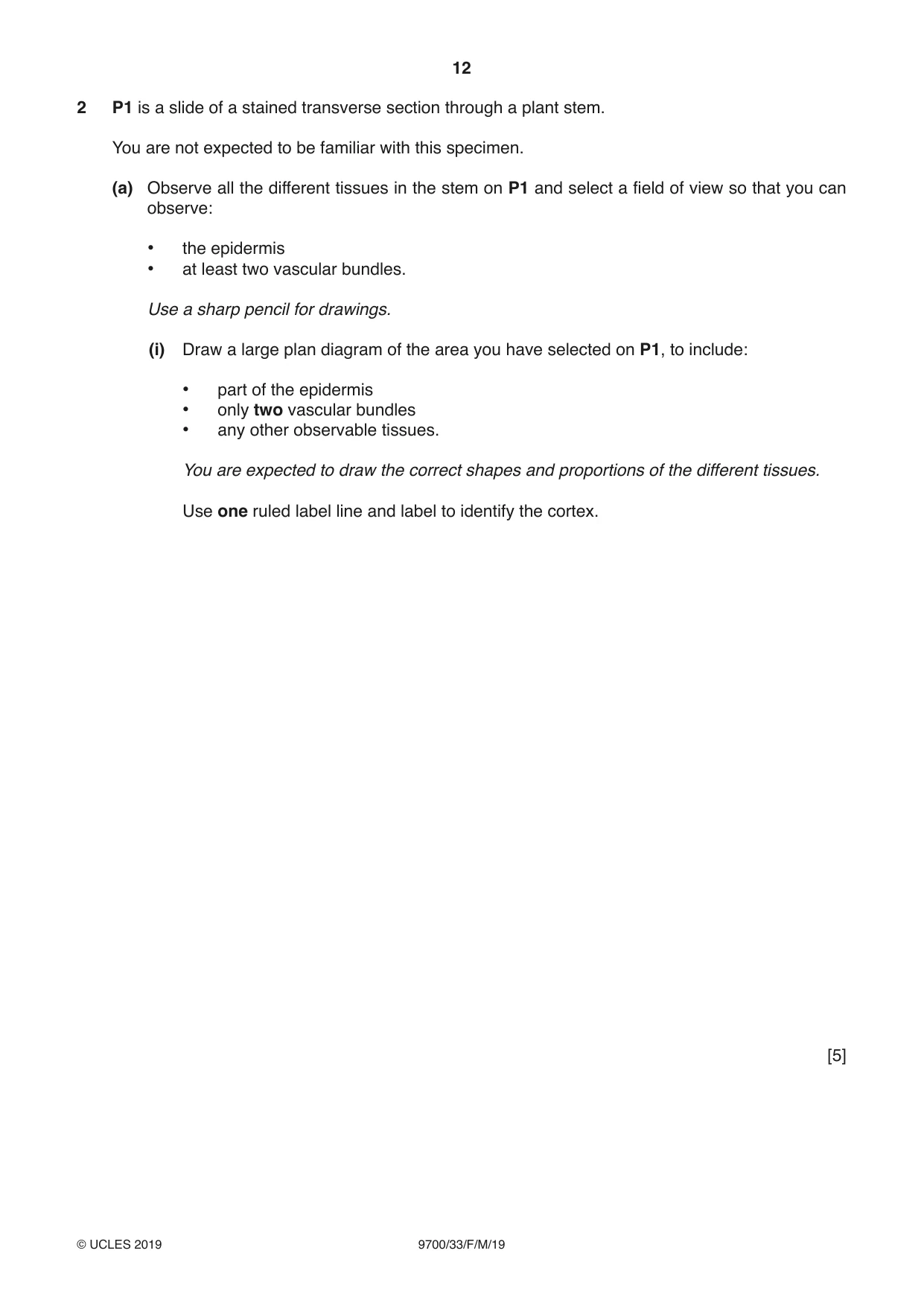 Cambridge A Level Biology 9700 2019 Feb/March Paper 3 · Variant 3 question paper, page 12 of 16