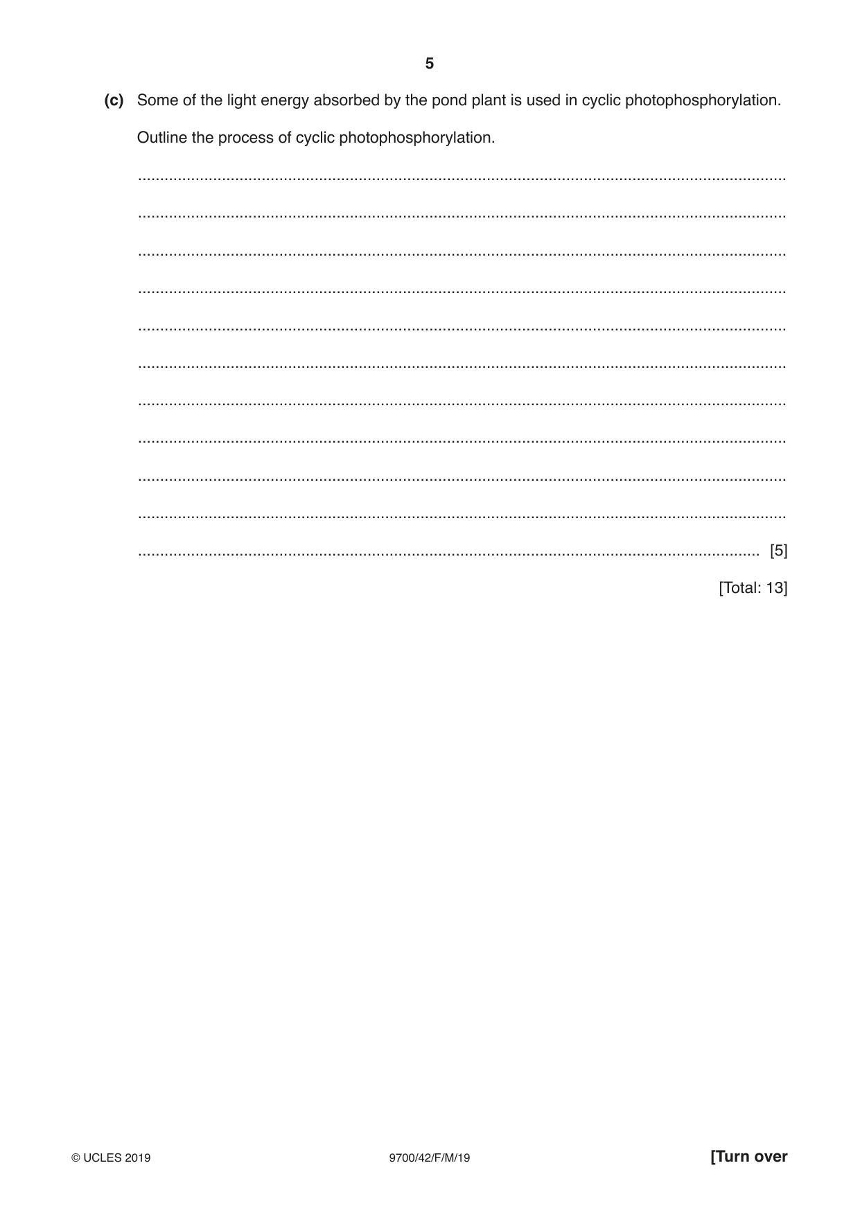 Cambridge A Level Biology 9700 2019 Feb/March Paper 4 · Variant 2 question paper, page 5 of 32
