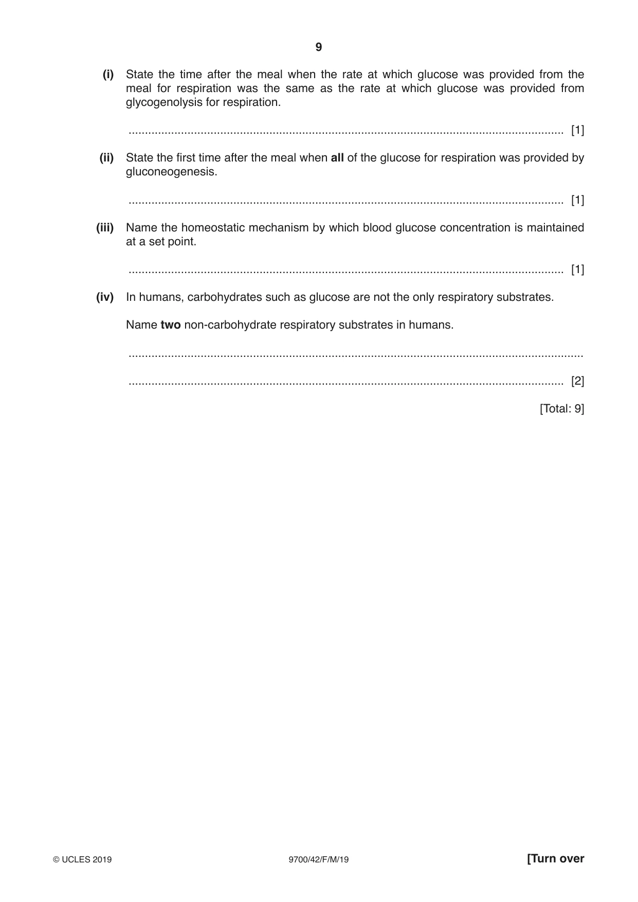 Cambridge A Level Biology 9700 2019 Feb/March Paper 4 · Variant 2 question paper, page 9 of 32