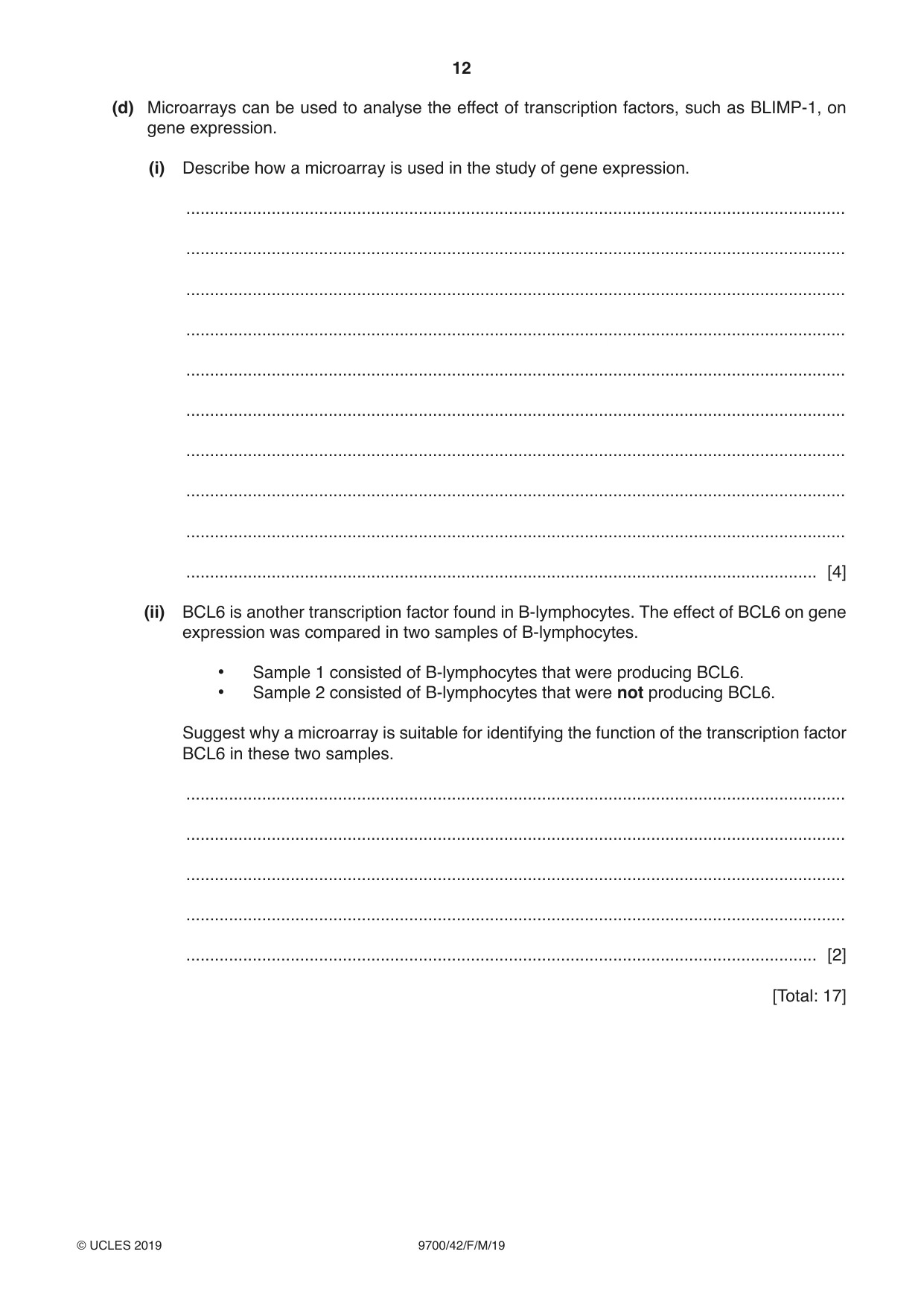Cambridge A Level Biology 9700 2019 Feb/March Paper 4 · Variant 2 question paper, page 12 of 32