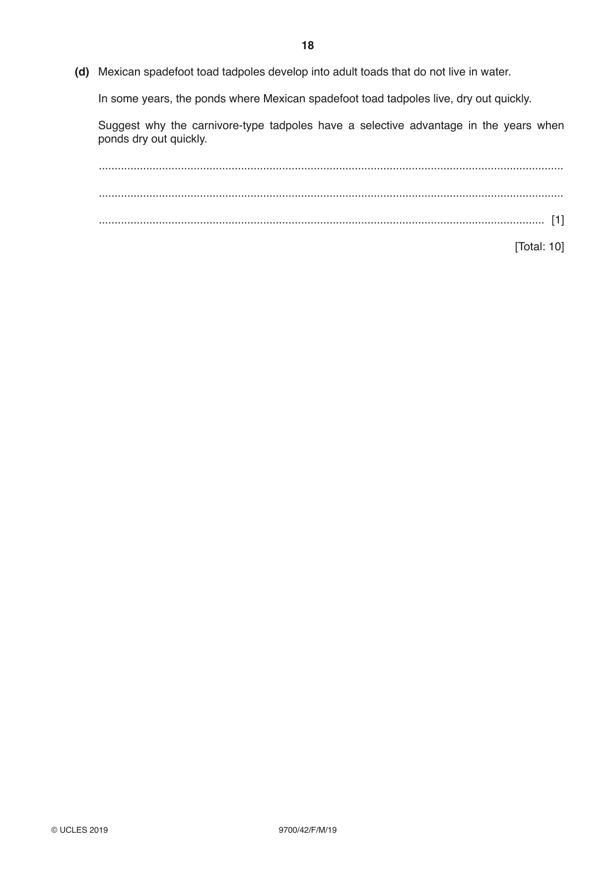 Cambridge A Level Biology 9700 2019 Feb/March Paper 4 · Variant 2 question paper, page 18 of 32