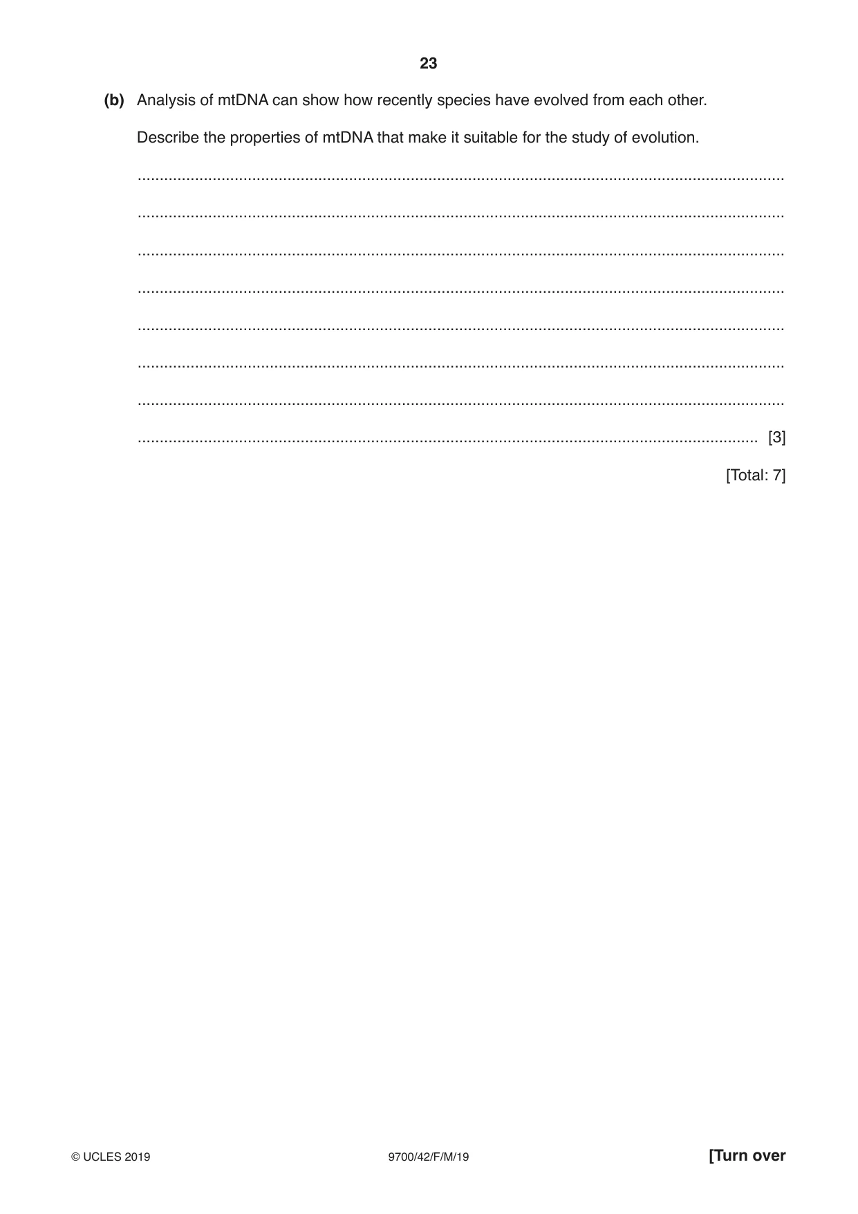 Cambridge A Level Biology 9700 2019 Feb/March Paper 4 · Variant 2 question paper, page 23 of 32