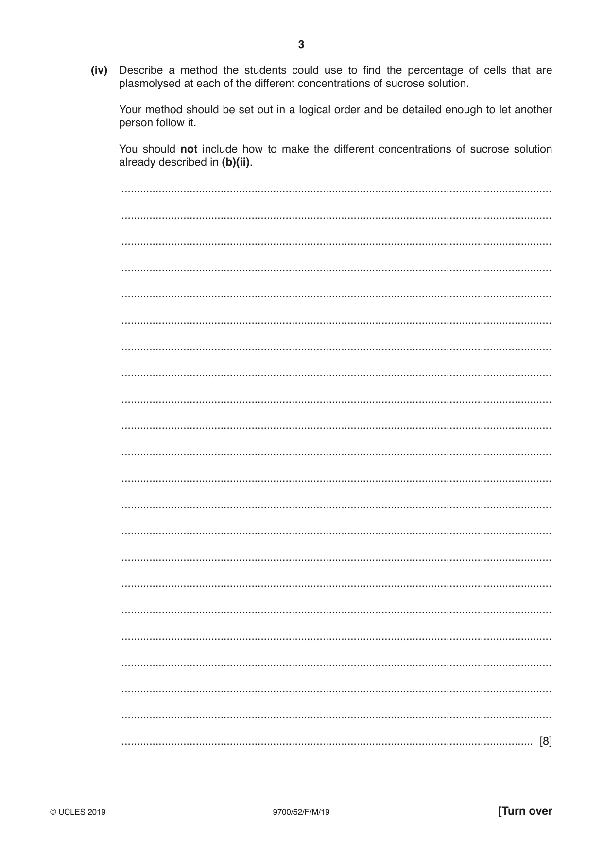 Cambridge A Level Biology 9700 2019 Feb/March Paper 5 · Variant 2 question paper, page 3 of 8