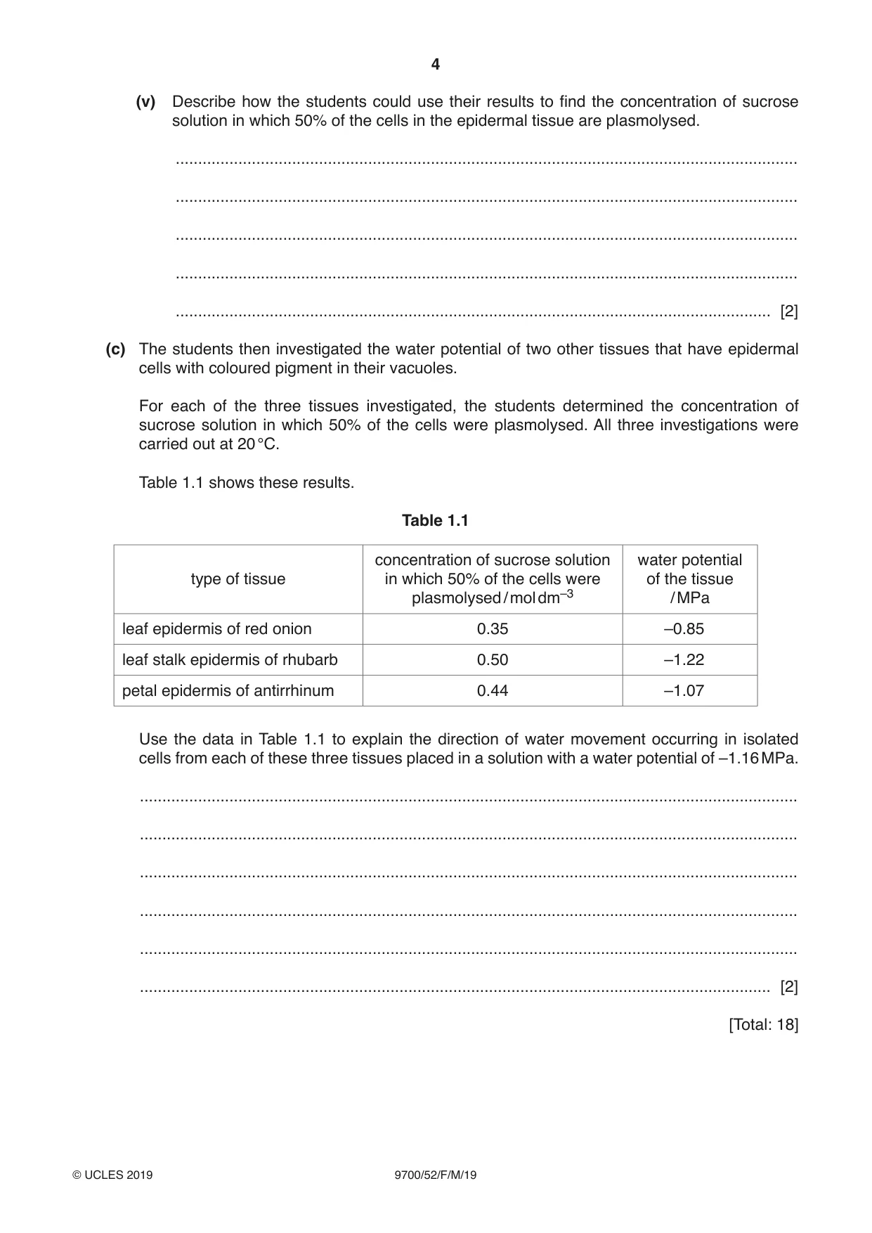Cambridge A Level Biology 9700 2019 Feb/March Paper 5 · Variant 2 question paper, page 4 of 8