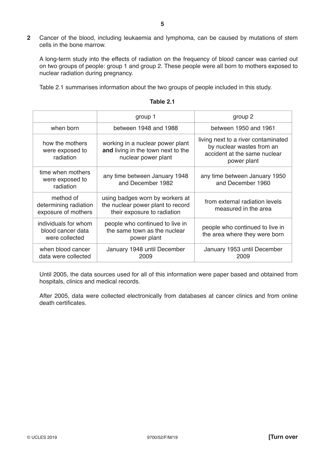 Cambridge A Level Biology 9700 2019 Feb/March Paper 5 · Variant 2 question paper, page 5 of 8