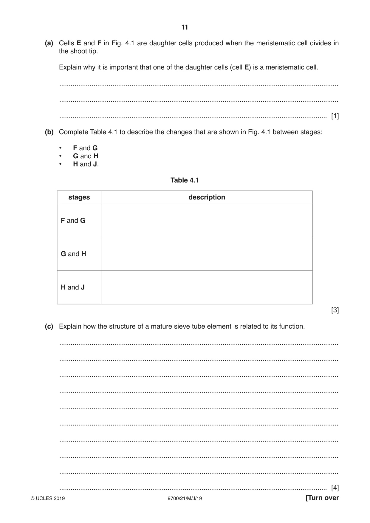 Cambridge A Level Biology 9700 2019 May/June Paper 2 · Variant 1 question paper, page 11 of 16
