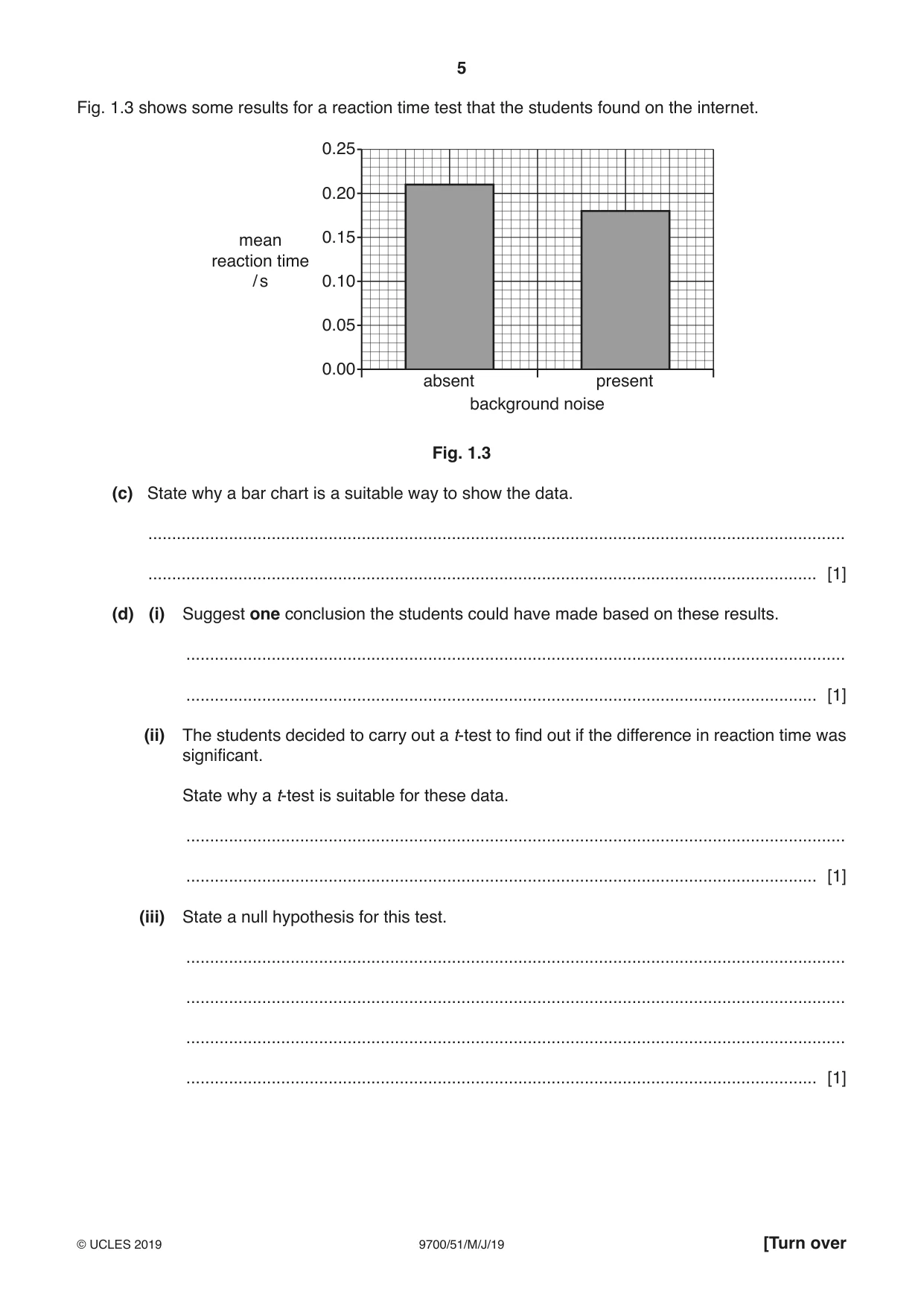 Cambridge A Level Biology 9700 2019 May/June Paper 5 · Variant 1 question paper, page 5 of 12
