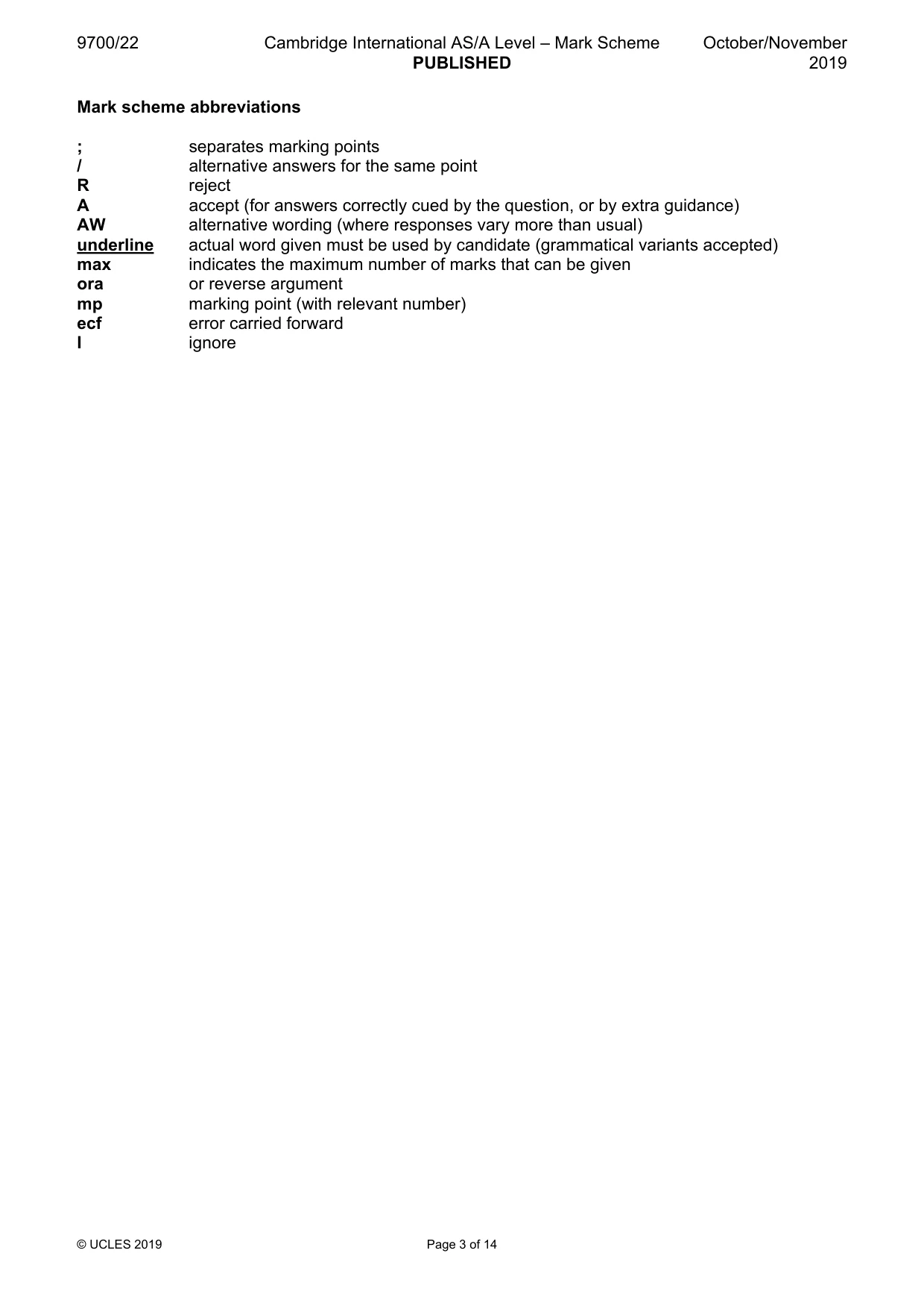 Mark scheme, page 3 of 14