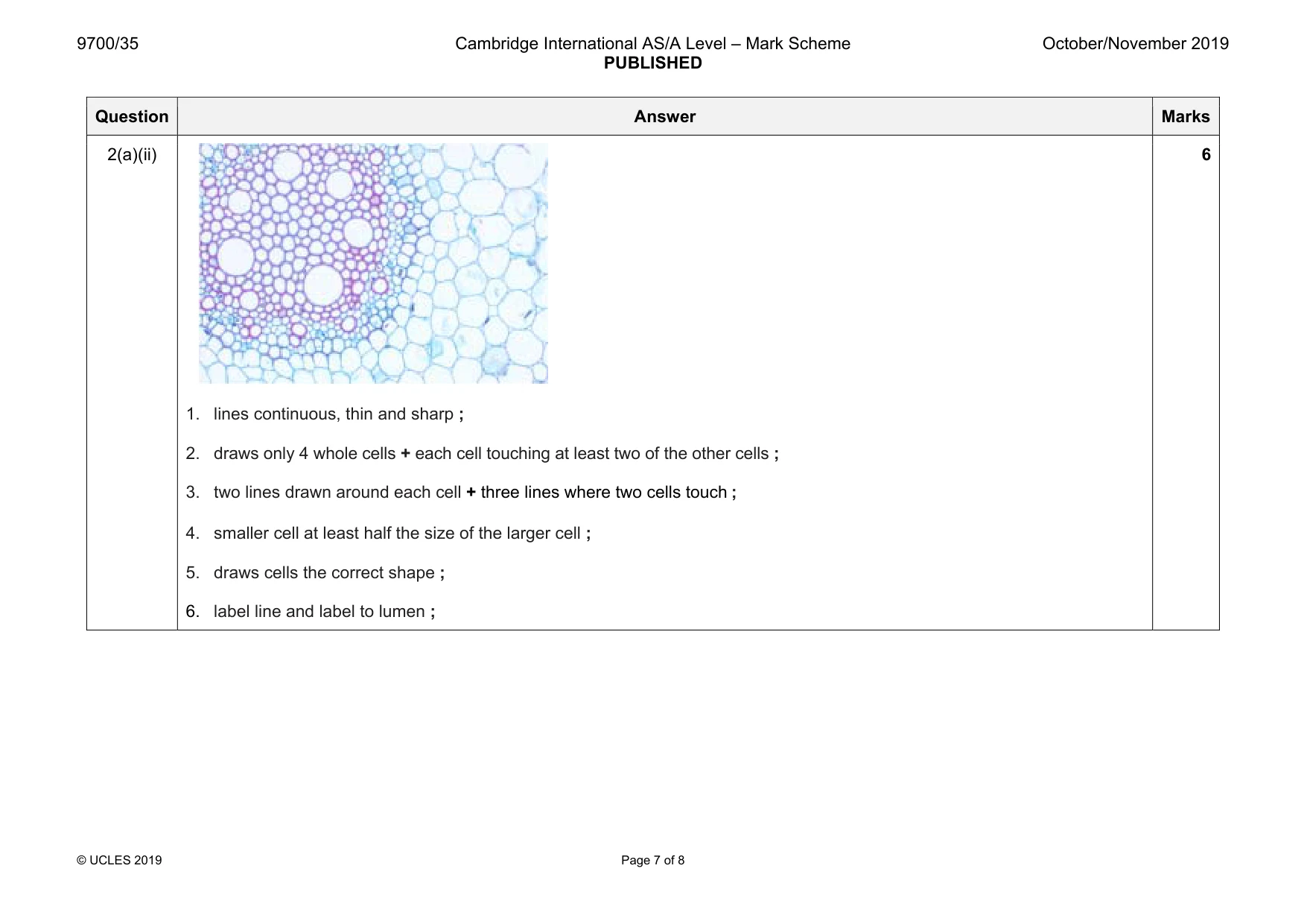 Mark scheme, page 7 of 8