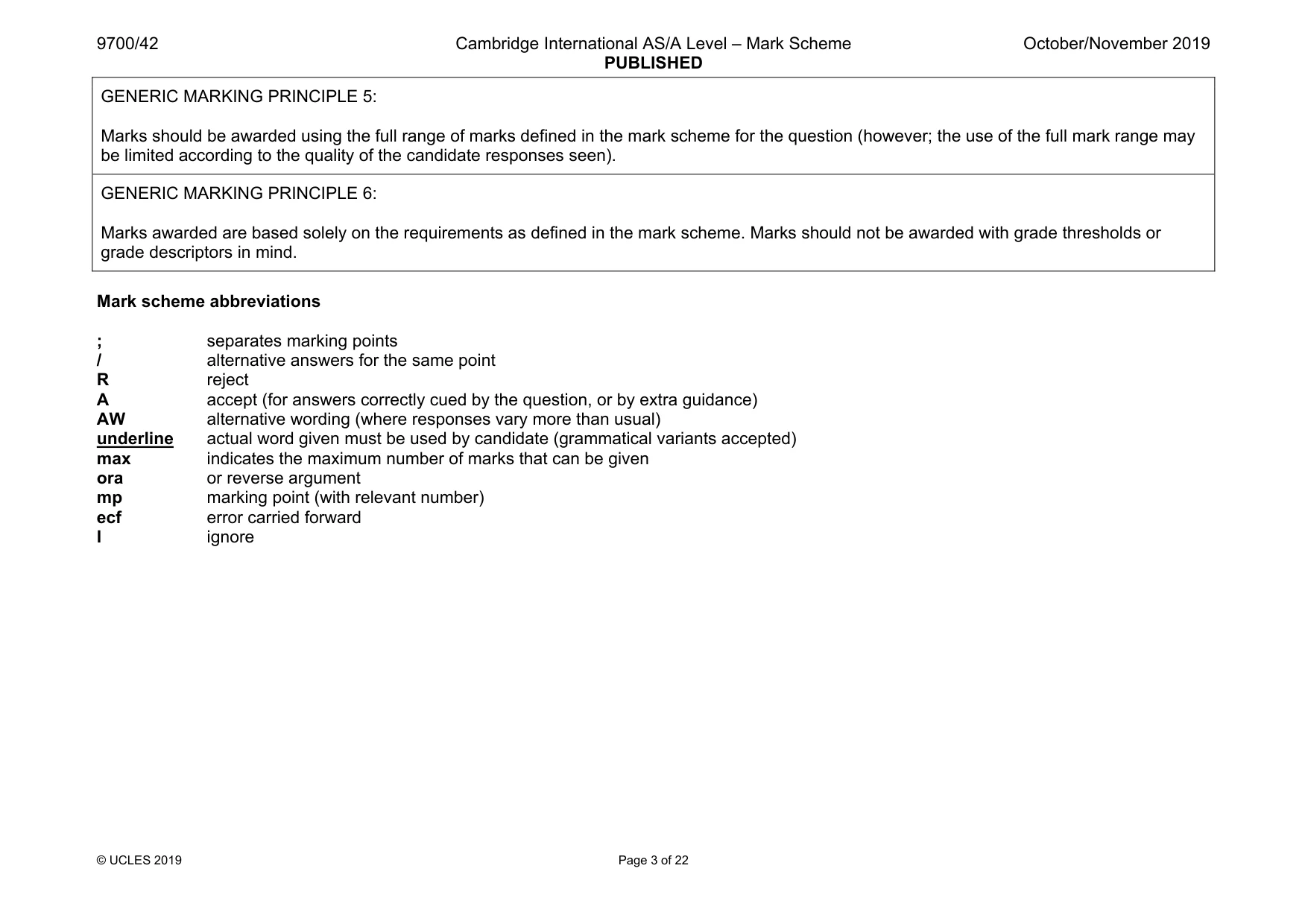 Mark scheme, page 3 of 22