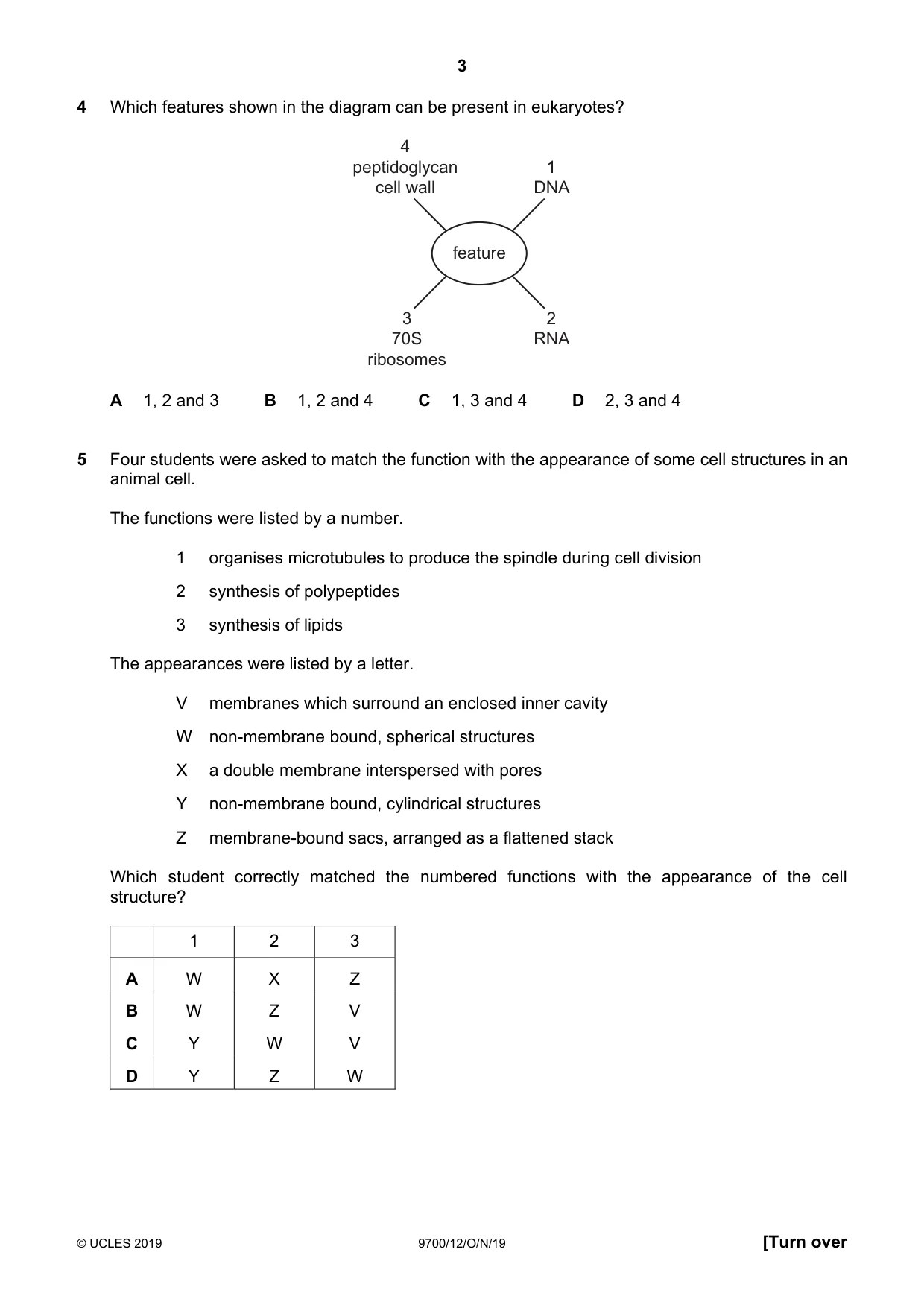 Cambridge A Level Biology 9700 2019 Oct/Nov Paper 1 · Variant 2 question paper, page 3 of 20