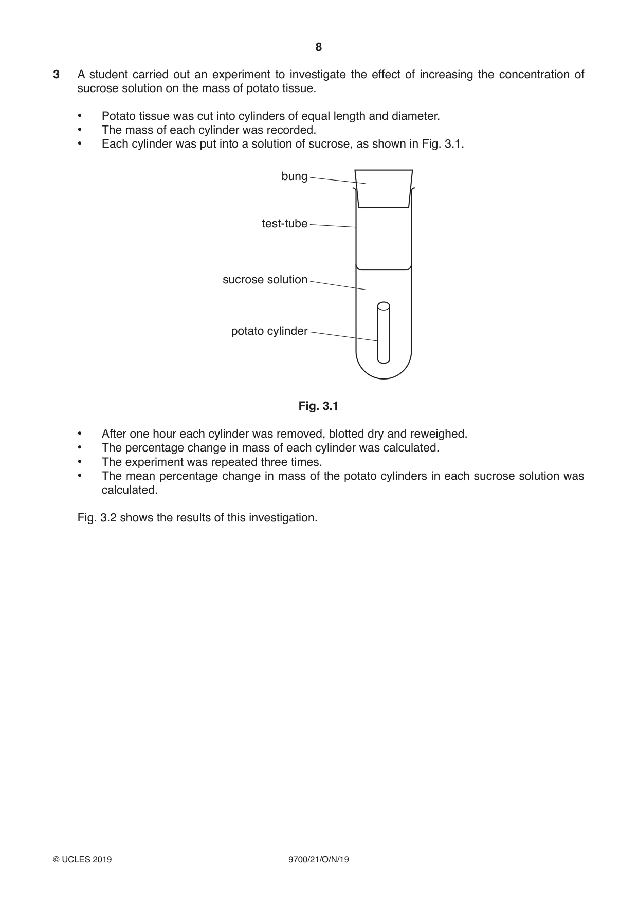 Cambridge A Level Biology 9700 2019 Oct/Nov Paper 2 · Variant 1 question paper, page 8 of 16