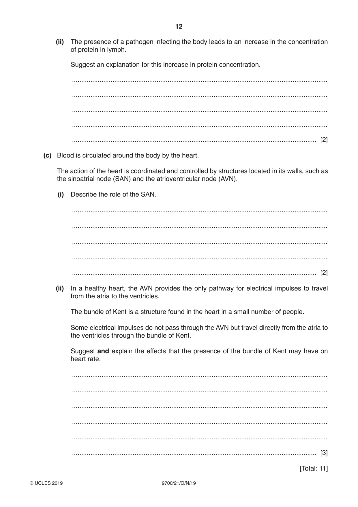 Cambridge A Level Biology 9700 2019 Oct/Nov Paper 2 · Variant 1 question paper, page 12 of 16