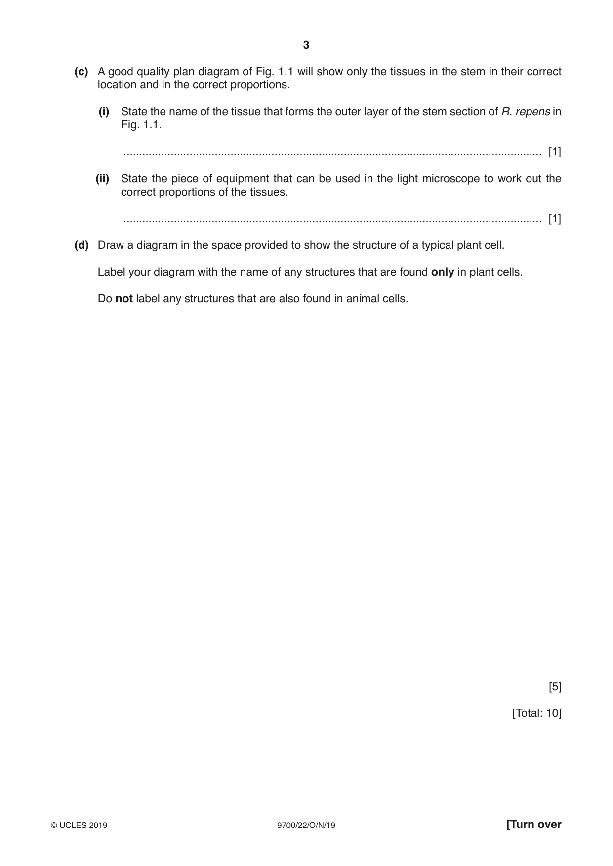 Cambridge A Level Biology 9700 2019 Oct/Nov Paper 2 · Variant 2 question paper, page 3 of 16