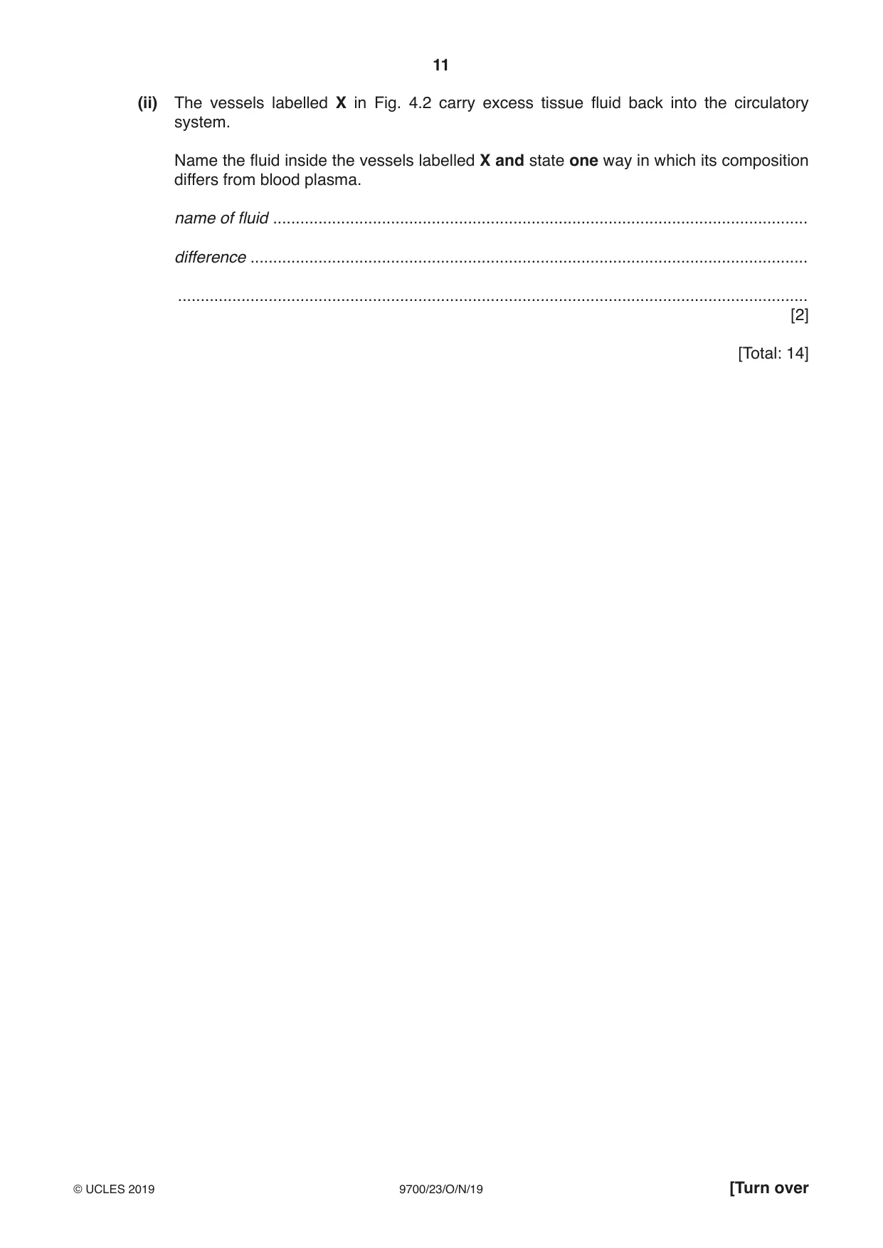 Cambridge A Level Biology 9700 2019 Oct/Nov Paper 2 · Variant 3 question paper, page 11 of 16