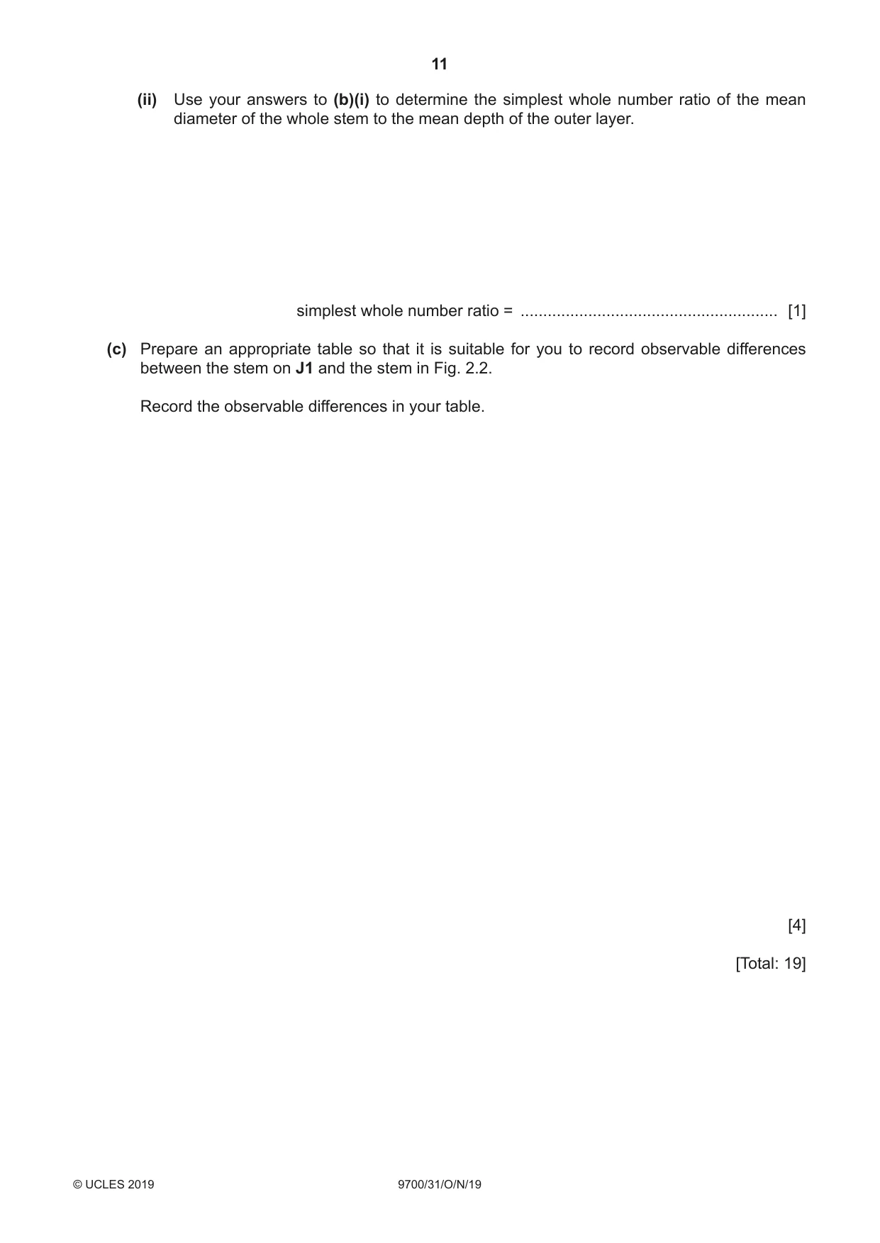 Cambridge A Level Biology 9700 2019 Oct/Nov Paper 3 · Variant 1 question paper, page 11 of 12