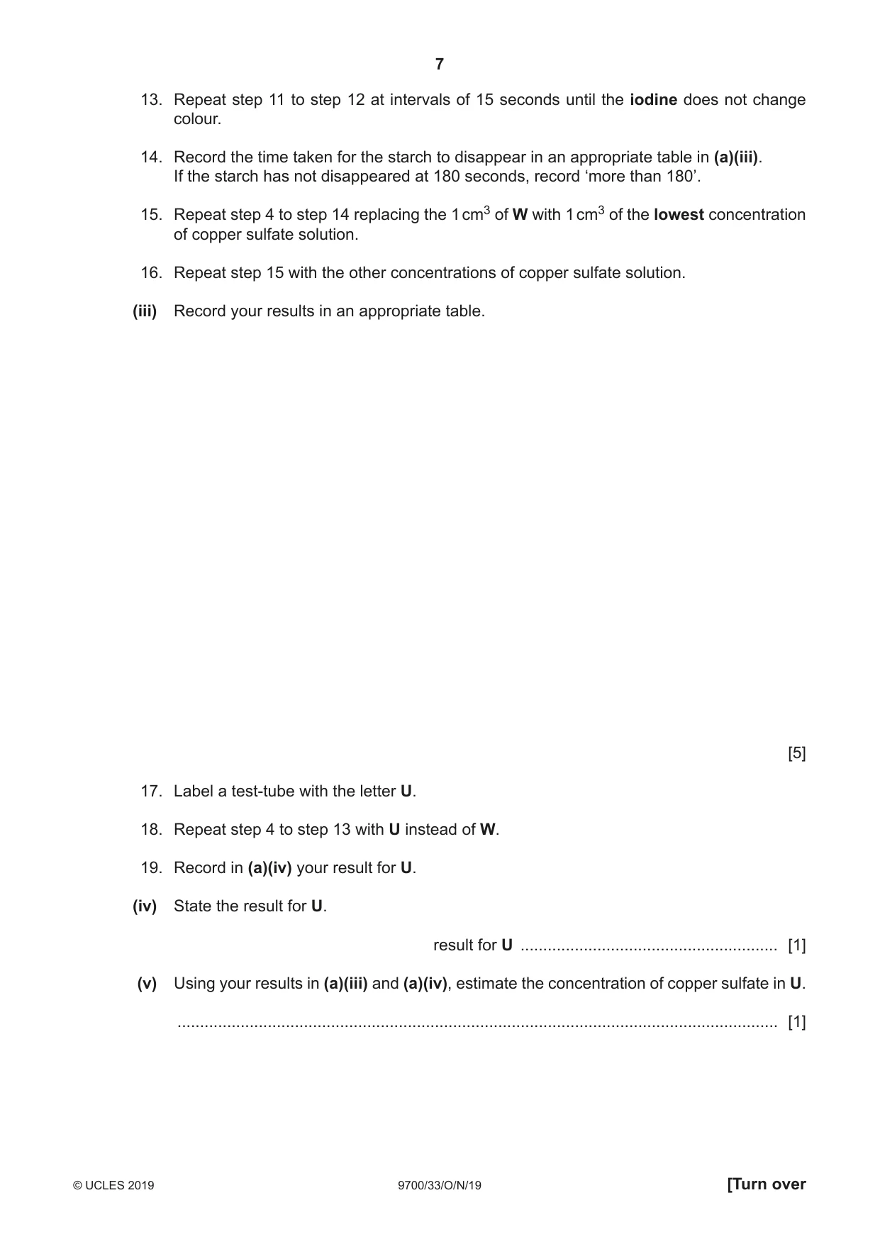 Cambridge A Level Biology 9700 2019 Oct/Nov Paper 3 · Variant 3 question paper, page 7 of 16
