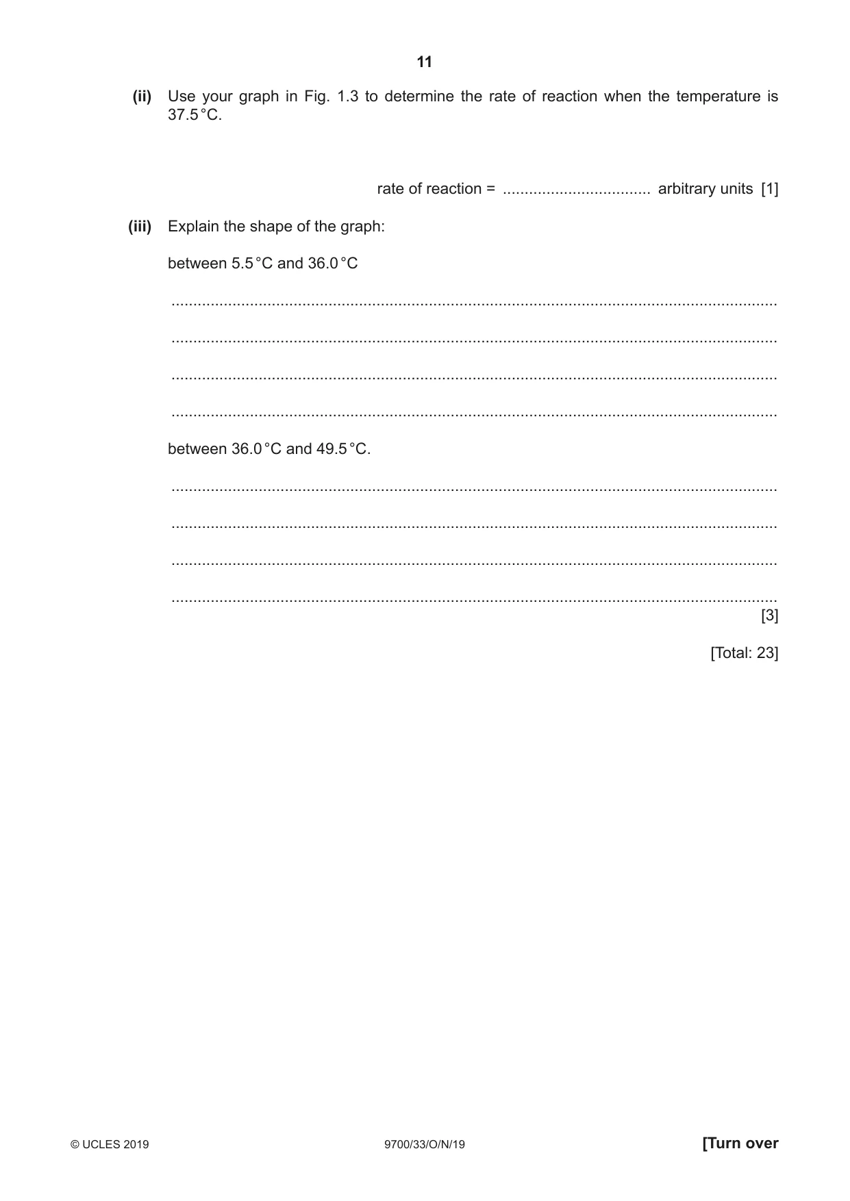 Cambridge A Level Biology 9700 2019 Oct/Nov Paper 3 · Variant 3 question paper, page 11 of 16