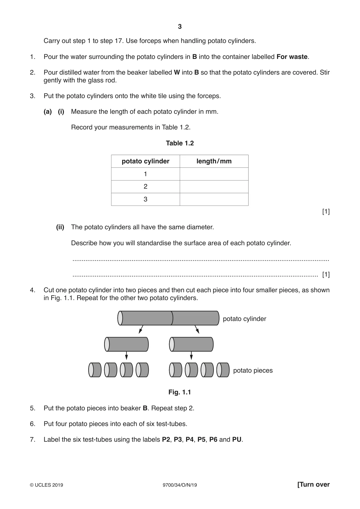 Cambridge A Level Biology 9700 2019 Oct/Nov Paper 3 · Variant 4 question paper, page 3 of 12