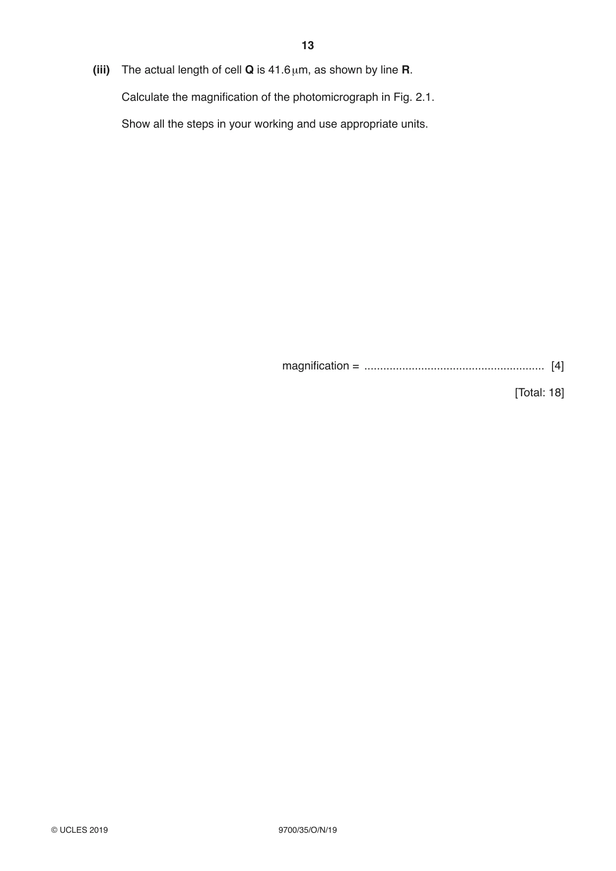 Cambridge A Level Biology 9700 2019 Oct/Nov Paper 3 · Variant 5 question paper, page 13 of 16