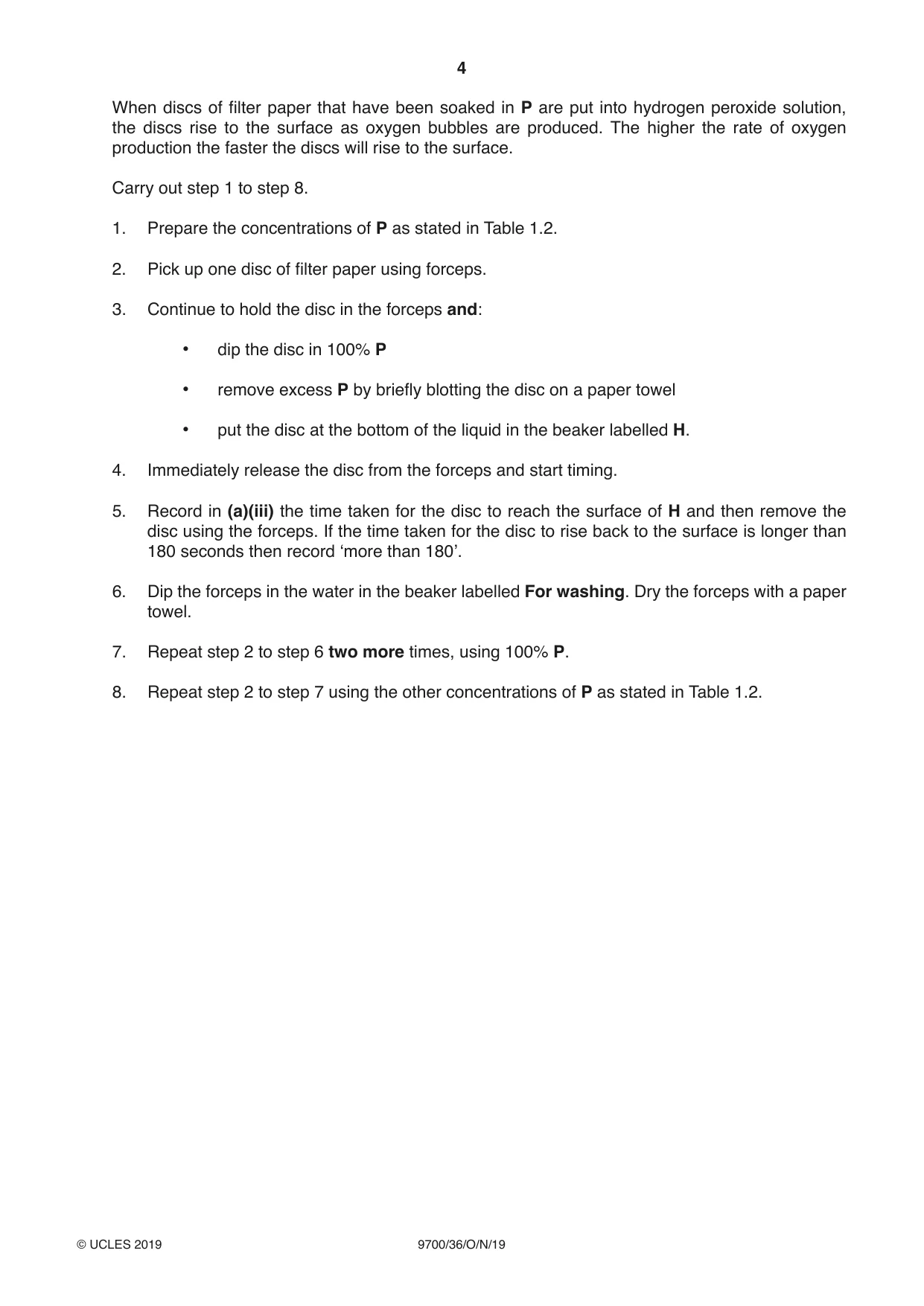 Cambridge A Level Biology 9700 2019 Oct/Nov Paper 3 · Variant 6 question paper, page 4 of 12