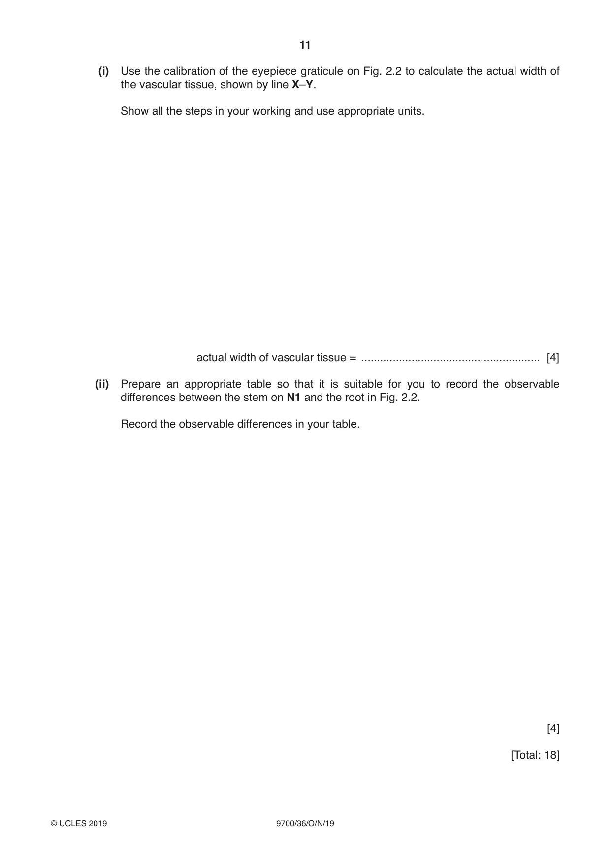Cambridge A Level Biology 9700 2019 Oct/Nov Paper 3 · Variant 6 question paper, page 11 of 12