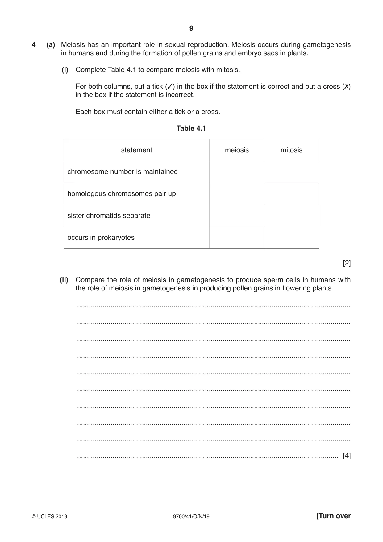 Cambridge A Level Biology 9700 2019 Oct/Nov Paper 4 · Variant 1 question paper, page 9 of 28