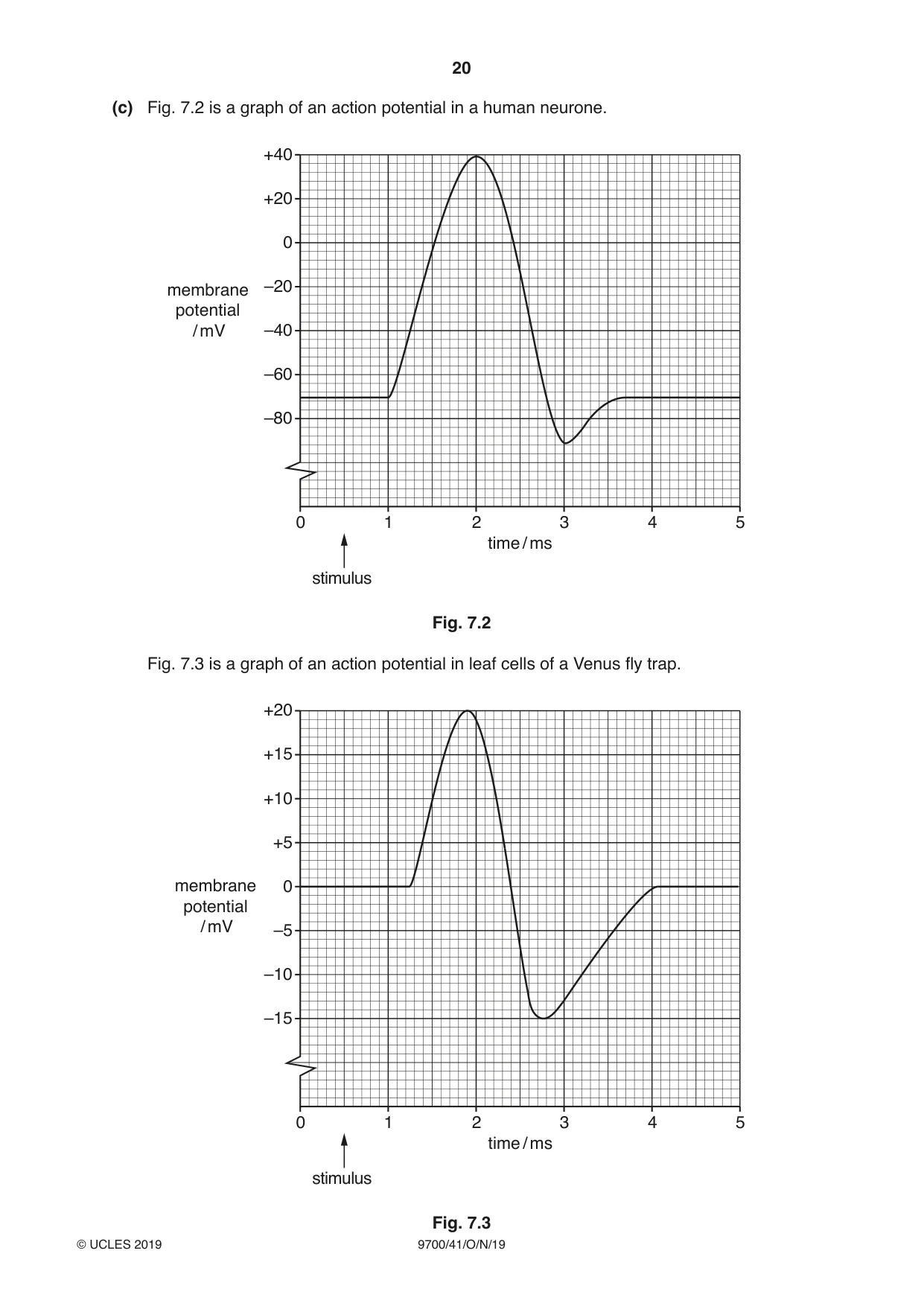 Cambridge A Level Biology 9700 2019 Oct/Nov Paper 4 · Variant 1 question paper, page 20 of 28