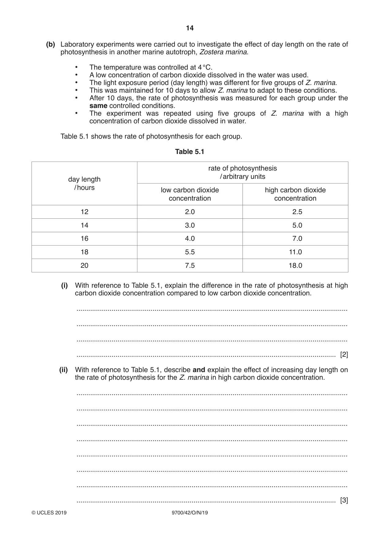 Cambridge A Level Biology 9700 2019 Oct/Nov Paper 4 · Variant 2 question paper, page 14 of 28