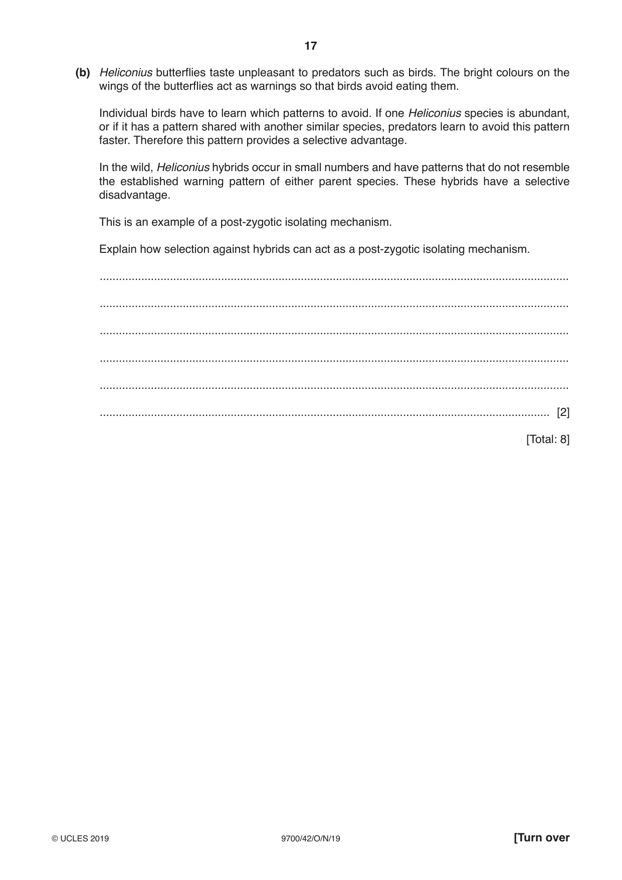 Cambridge A Level Biology 9700 2019 Oct/Nov Paper 4 · Variant 2 question paper, page 17 of 28