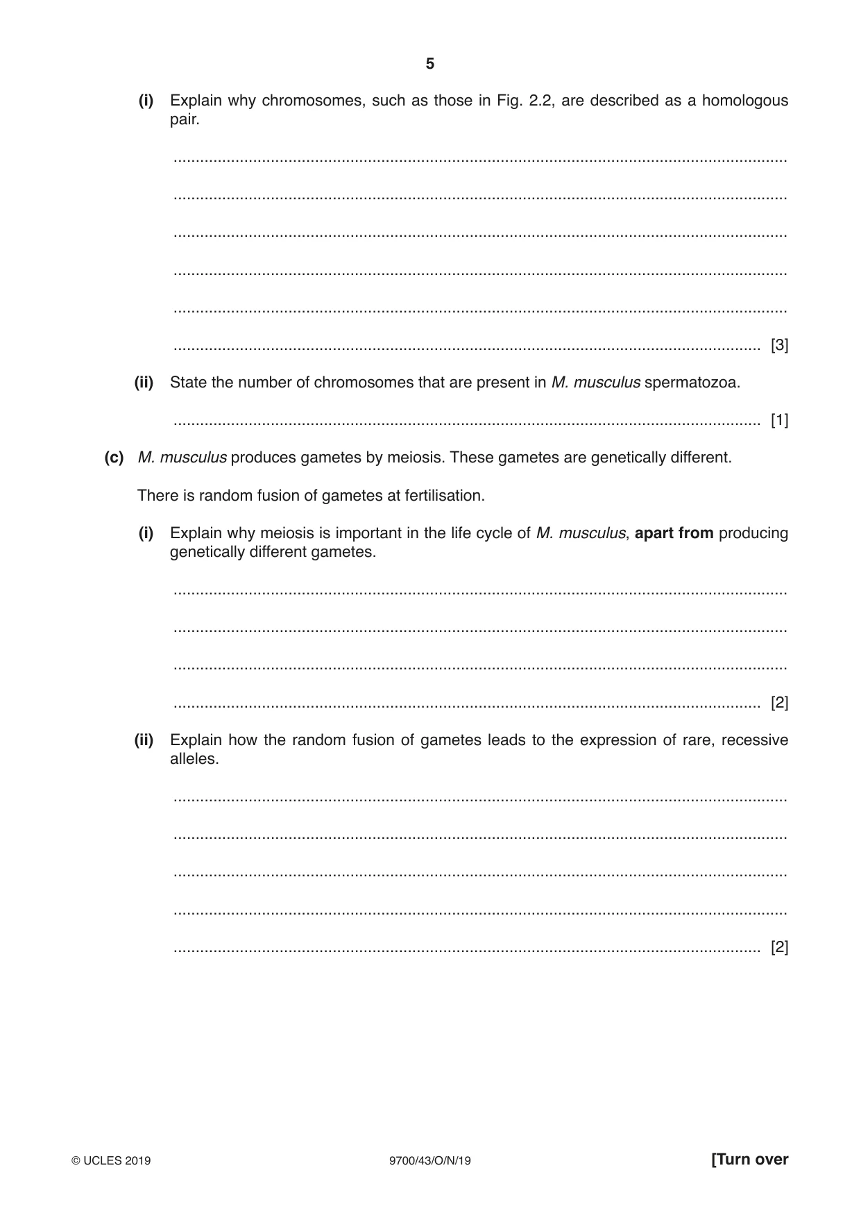 Cambridge A Level Biology 9700 2019 Oct/Nov Paper 4 · Variant 3 question paper, page 5 of 24