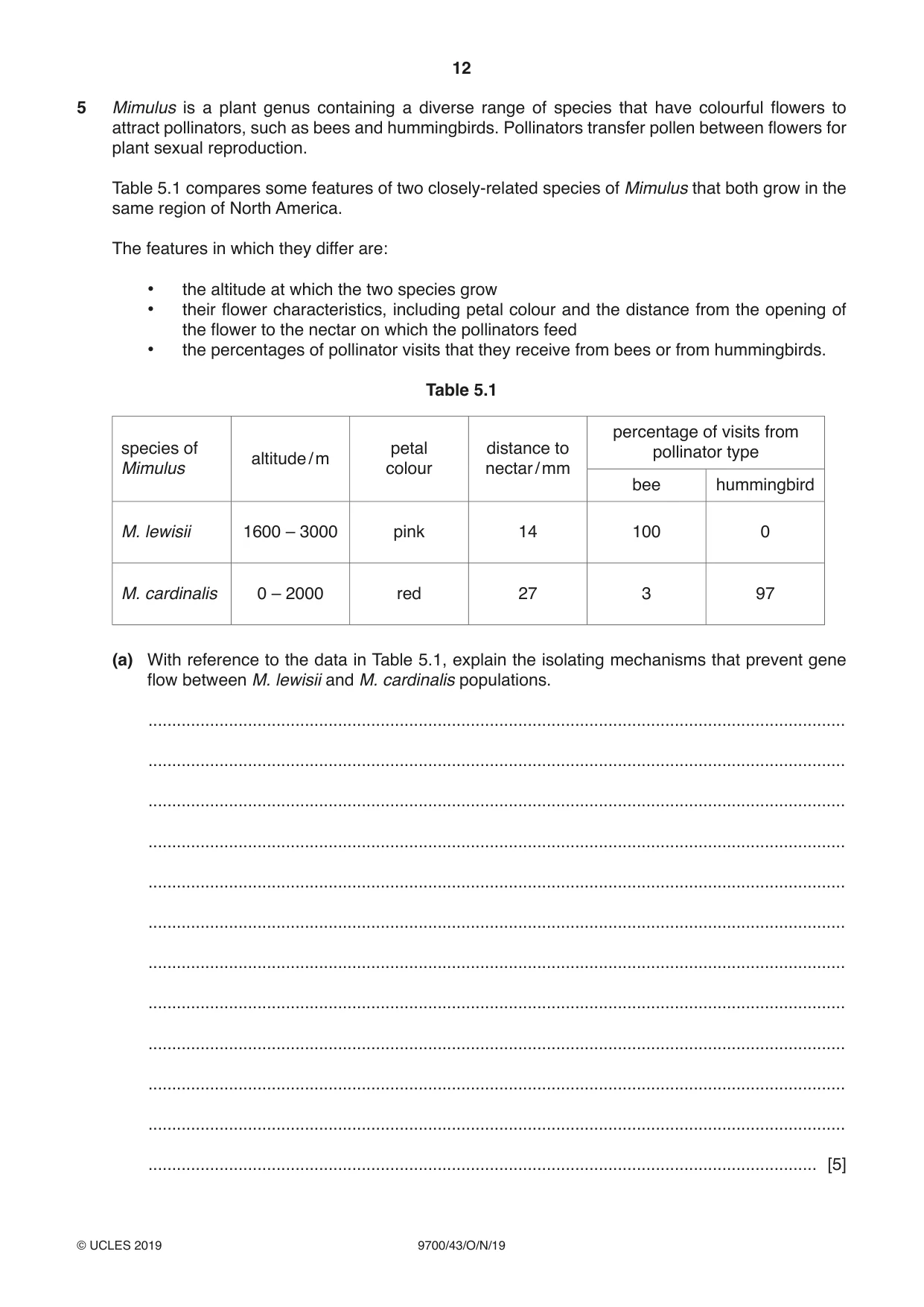 Cambridge A Level Biology 9700 2019 Oct/Nov Paper 4 · Variant 3 question paper, page 12 of 24