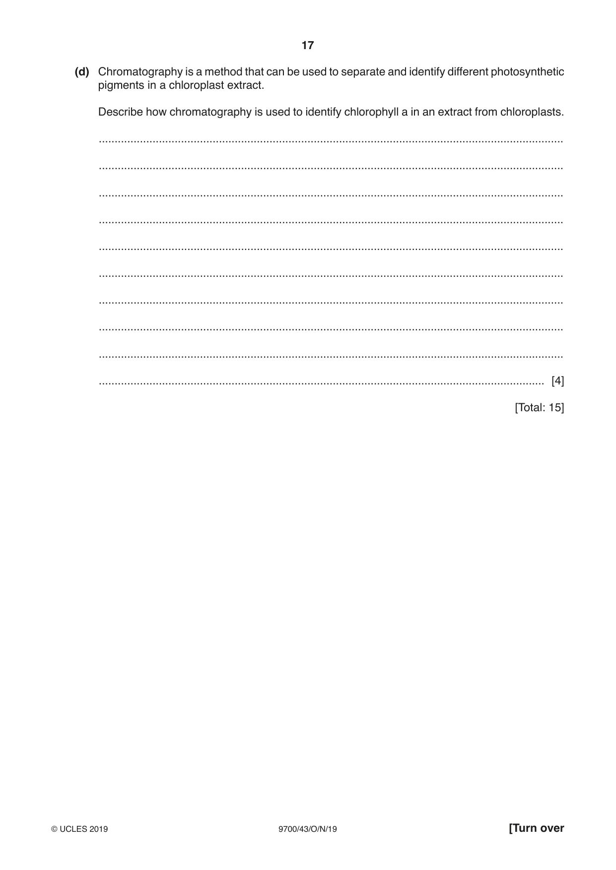 Cambridge A Level Biology 9700 2019 Oct/Nov Paper 4 · Variant 3 question paper, page 17 of 24