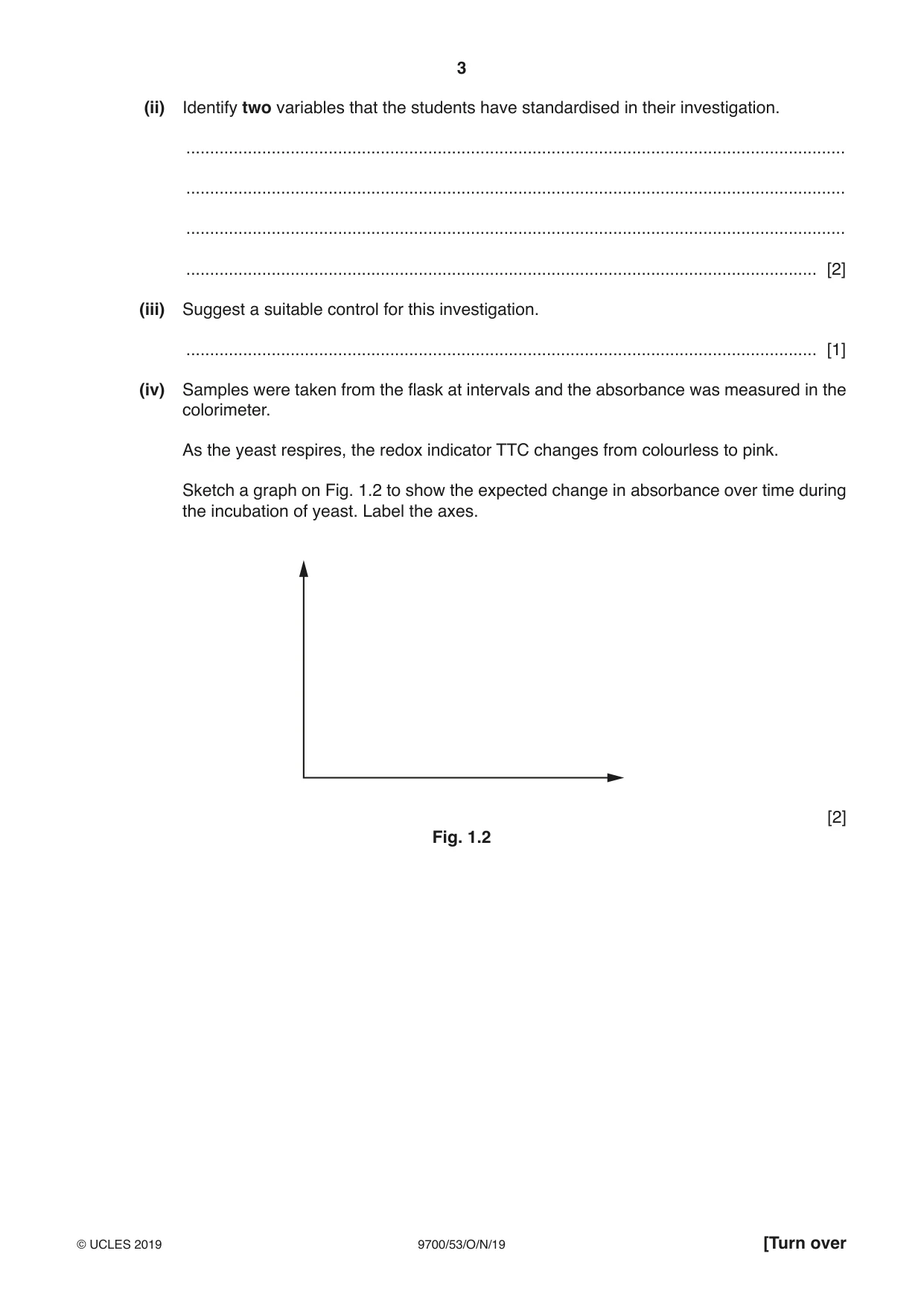 Cambridge A Level Biology 9700 2019 Oct/Nov Paper 5 · Variant 3 question paper, page 3 of 16