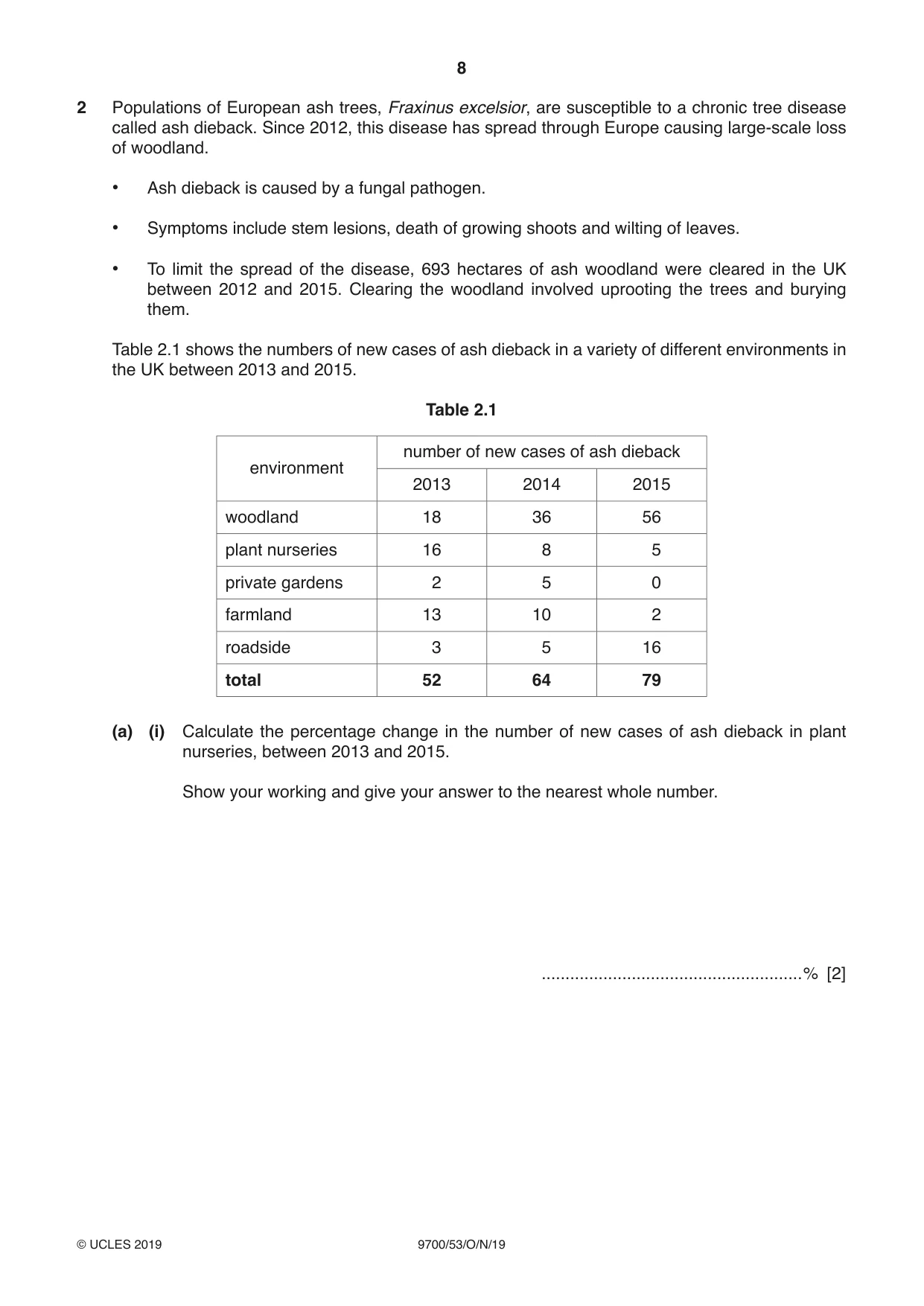 Cambridge A Level Biology 9700 2019 Oct/Nov Paper 5 · Variant 3 question paper, page 8 of 16