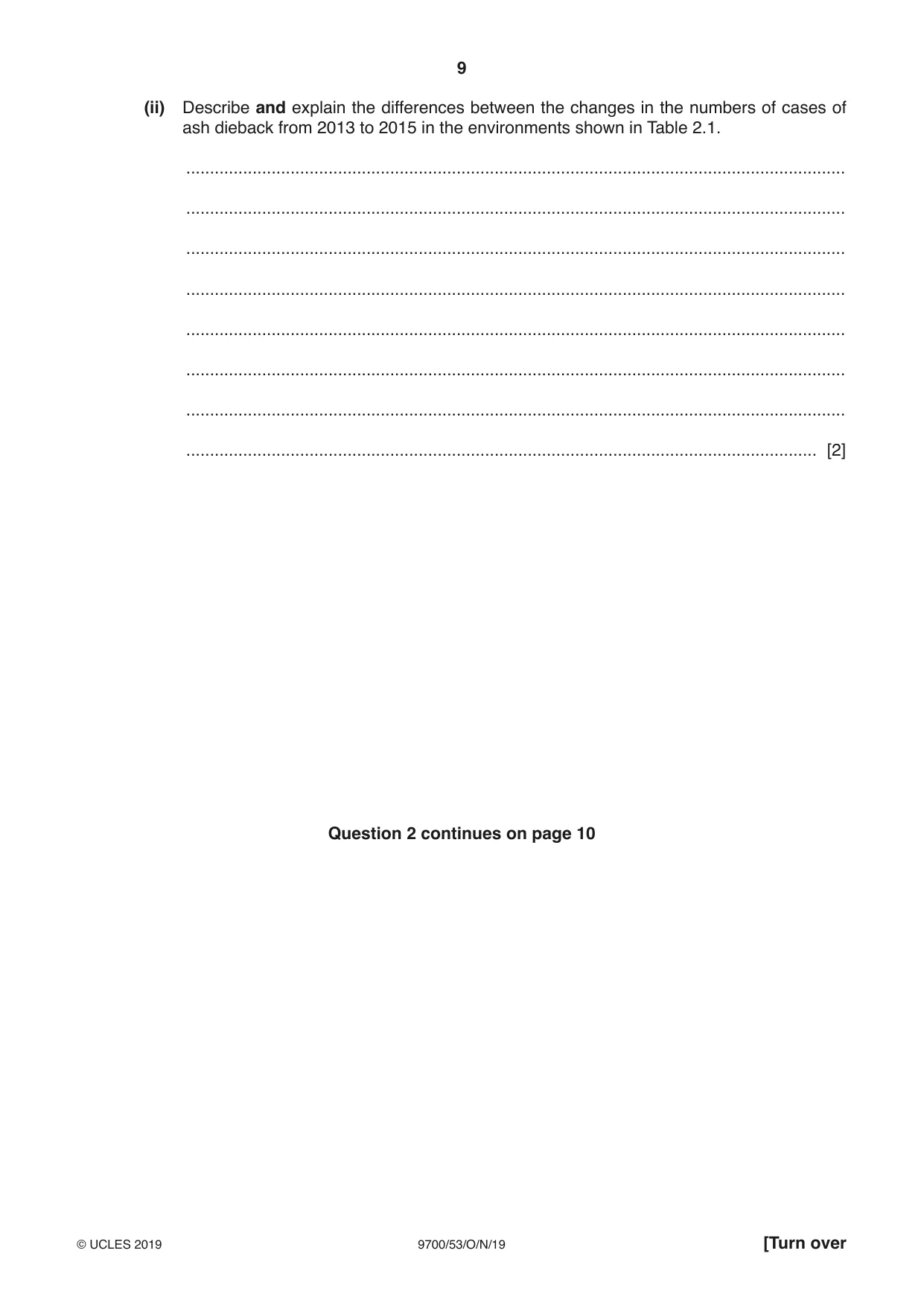 Cambridge A Level Biology 9700 2019 Oct/Nov Paper 5 · Variant 3 question paper, page 9 of 16