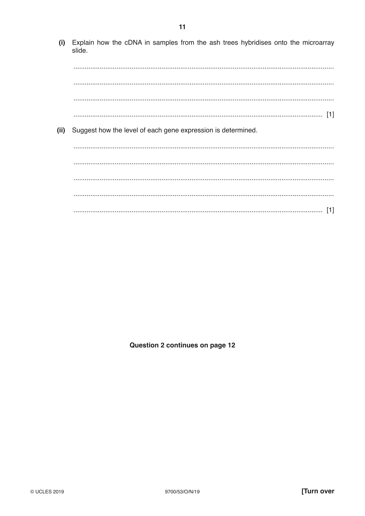 Cambridge A Level Biology 9700 2019 Oct/Nov Paper 5 · Variant 3 question paper, page 11 of 16