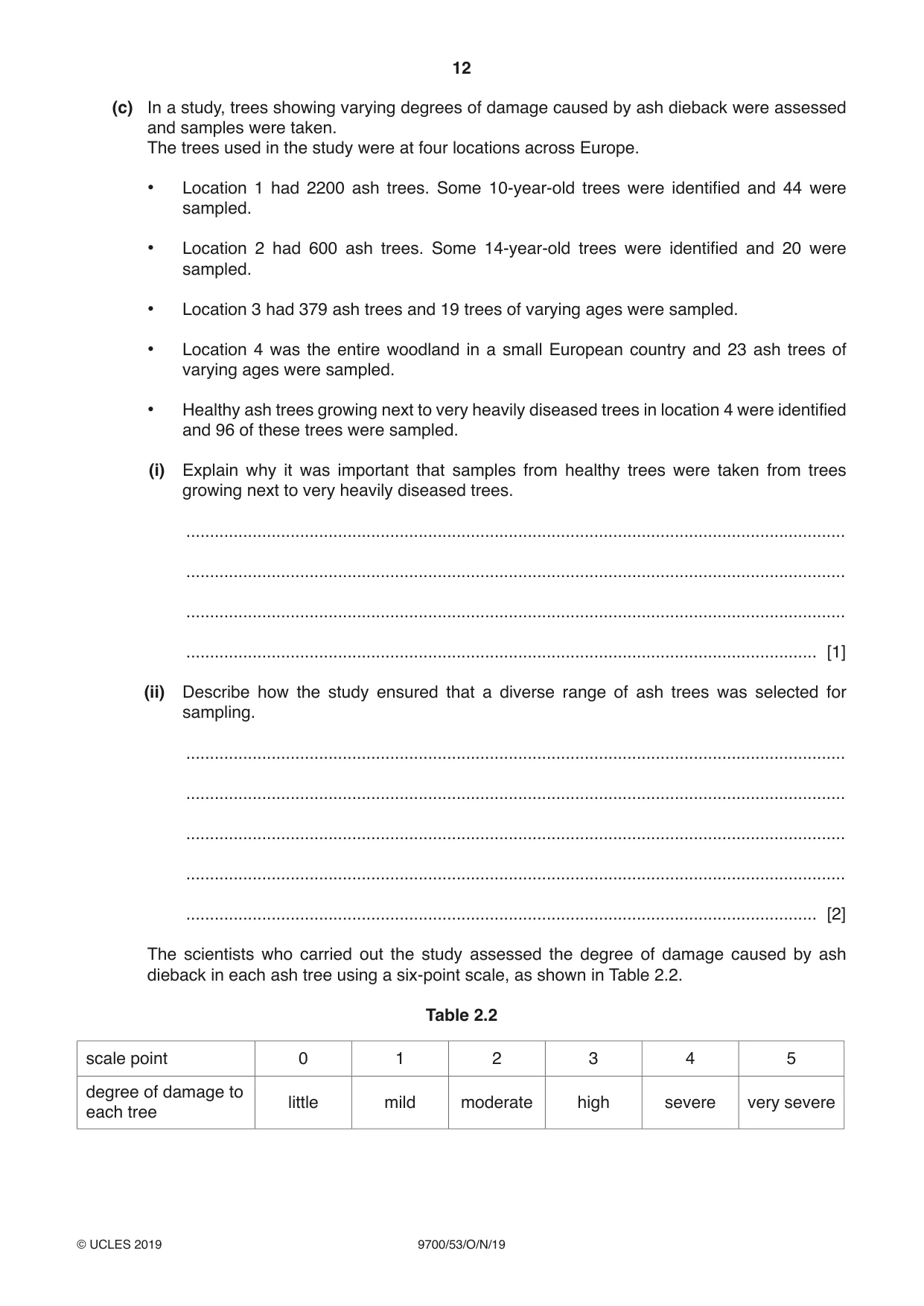 Cambridge A Level Biology 9700 2019 Oct/Nov Paper 5 · Variant 3 question paper, page 12 of 16