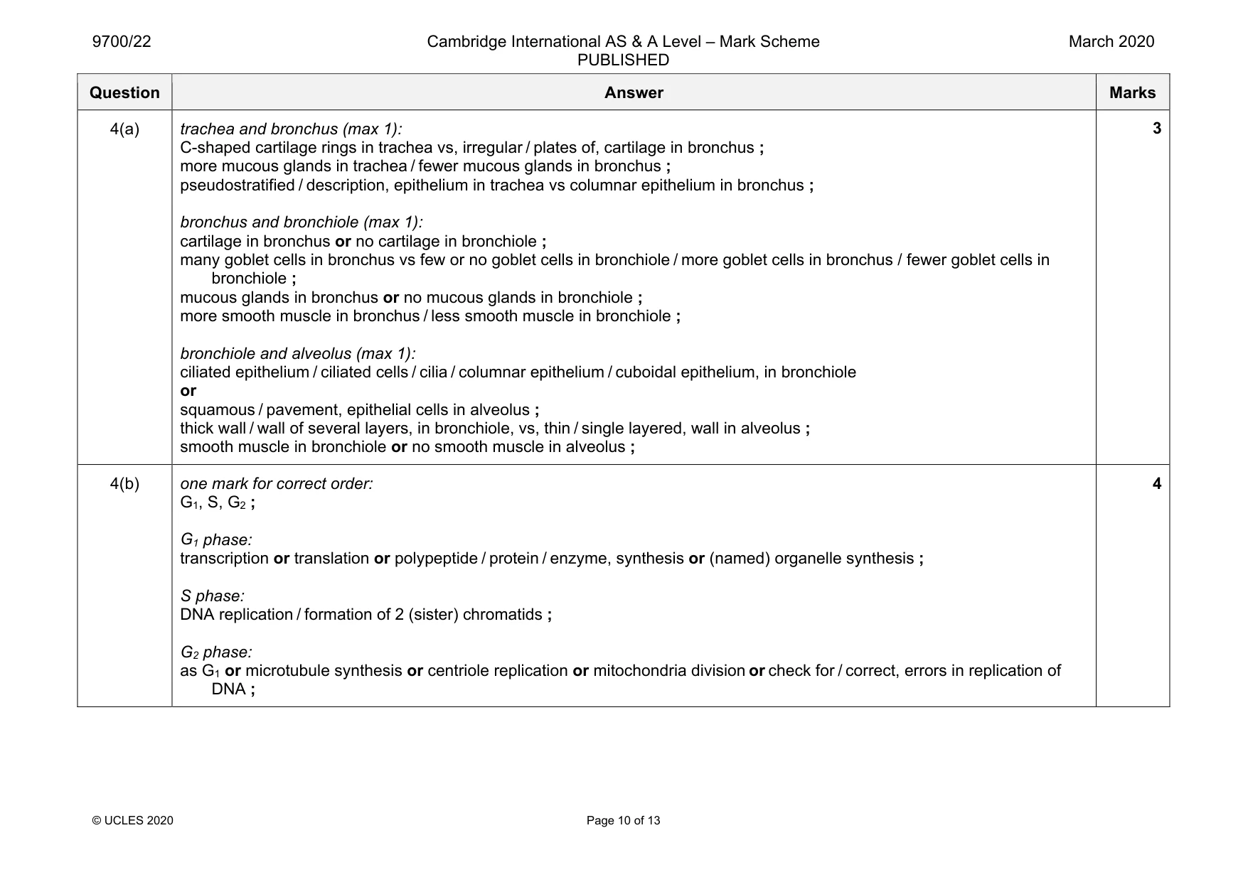 Mark scheme, page 10 of 13