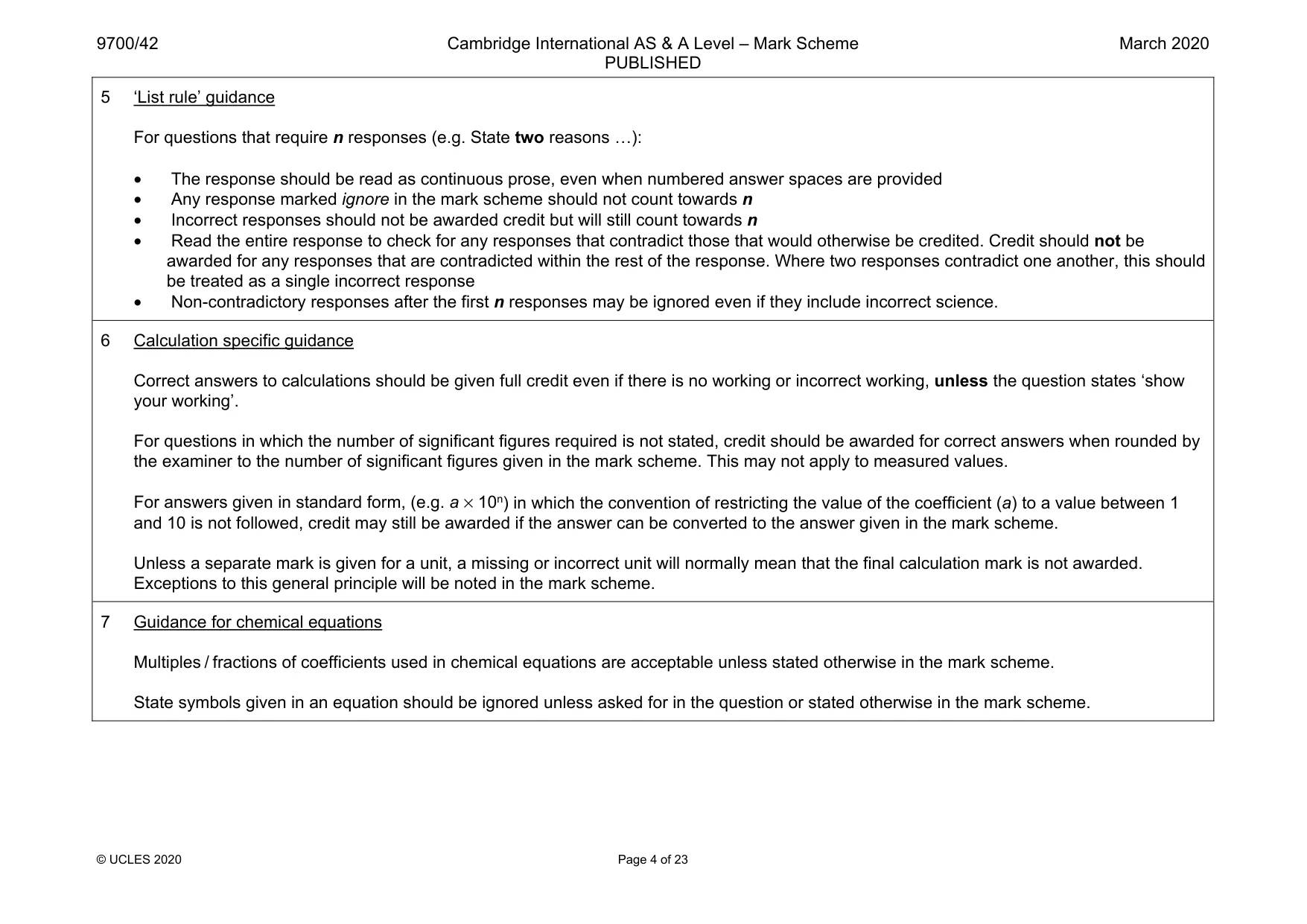 Mark scheme, page 4 of 23