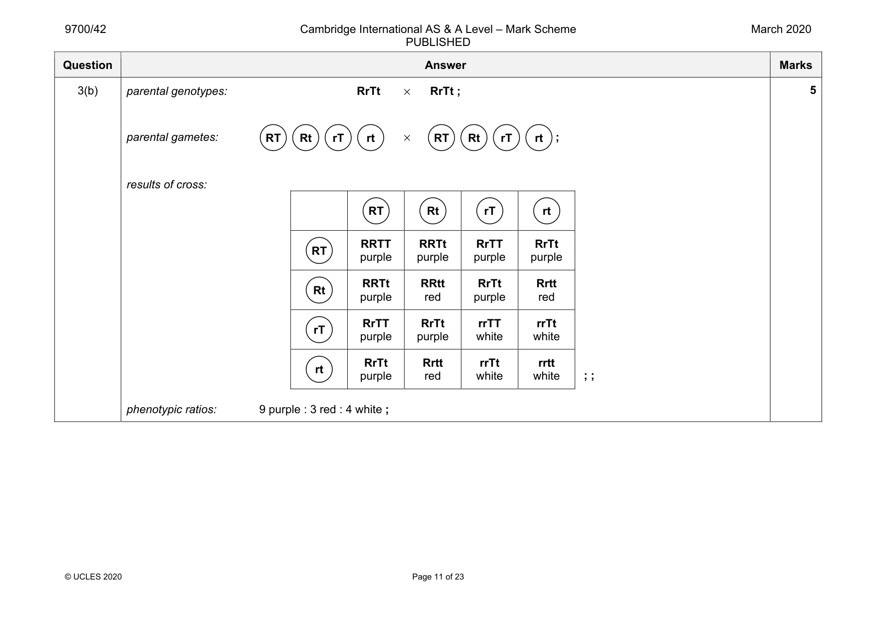 Mark scheme, page 11 of 23