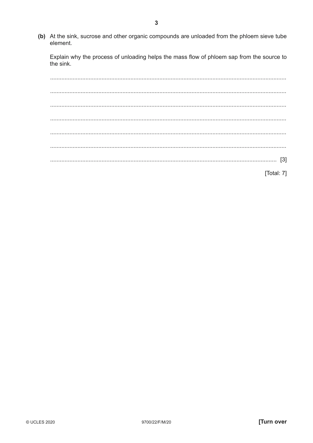 Cambridge A Level Biology 9700 2020 Feb/March Paper 2 · Variant 2 question paper, page 3 of 16