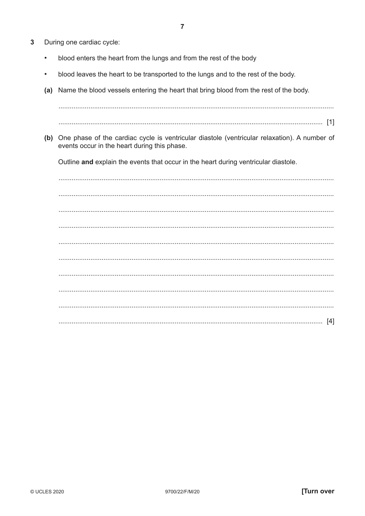 Cambridge A Level Biology 9700 2020 Feb/March Paper 2 · Variant 2 question paper, page 7 of 16