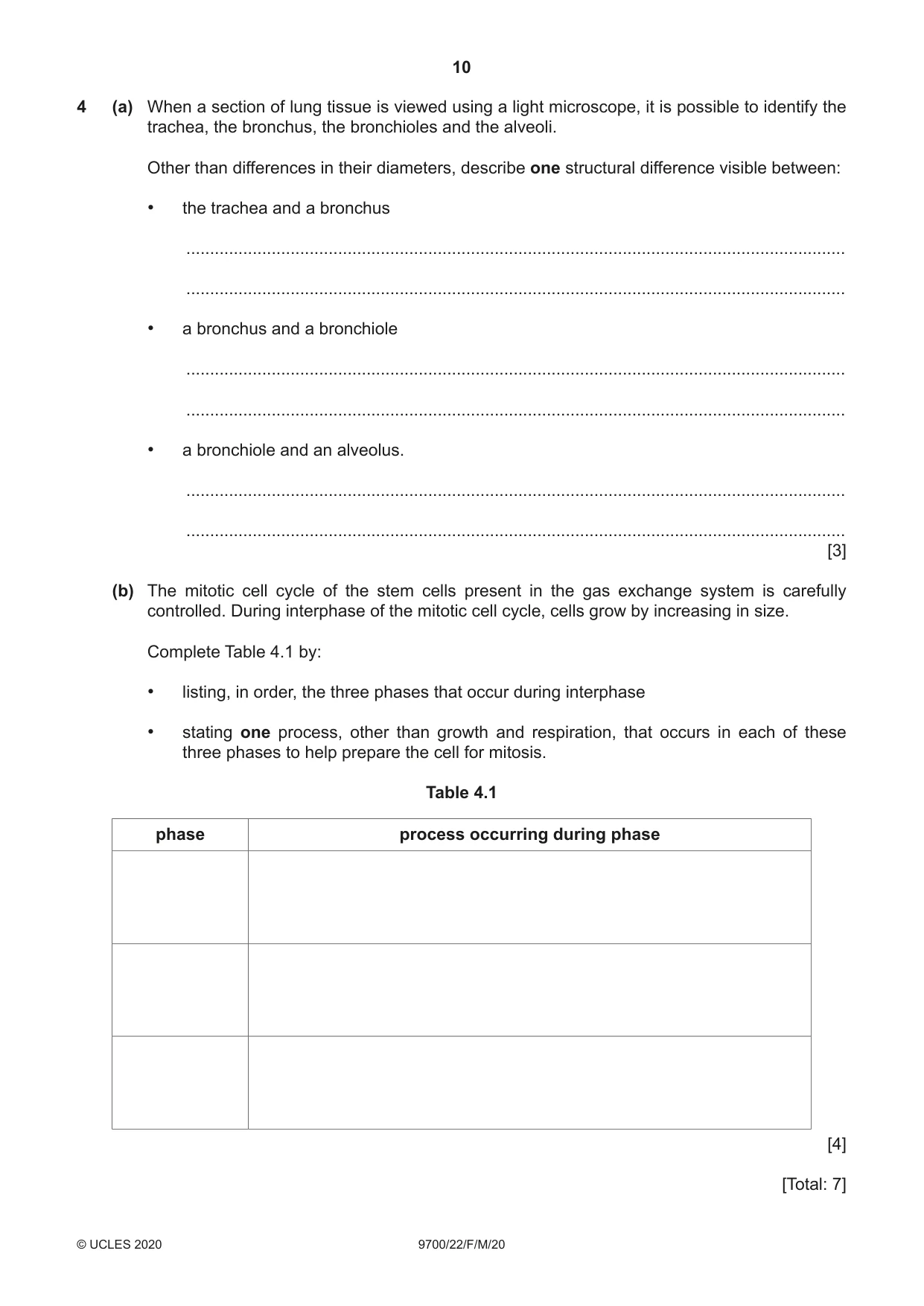 Cambridge A Level Biology 9700 2020 Feb/March Paper 2 · Variant 2 question paper, page 10 of 16