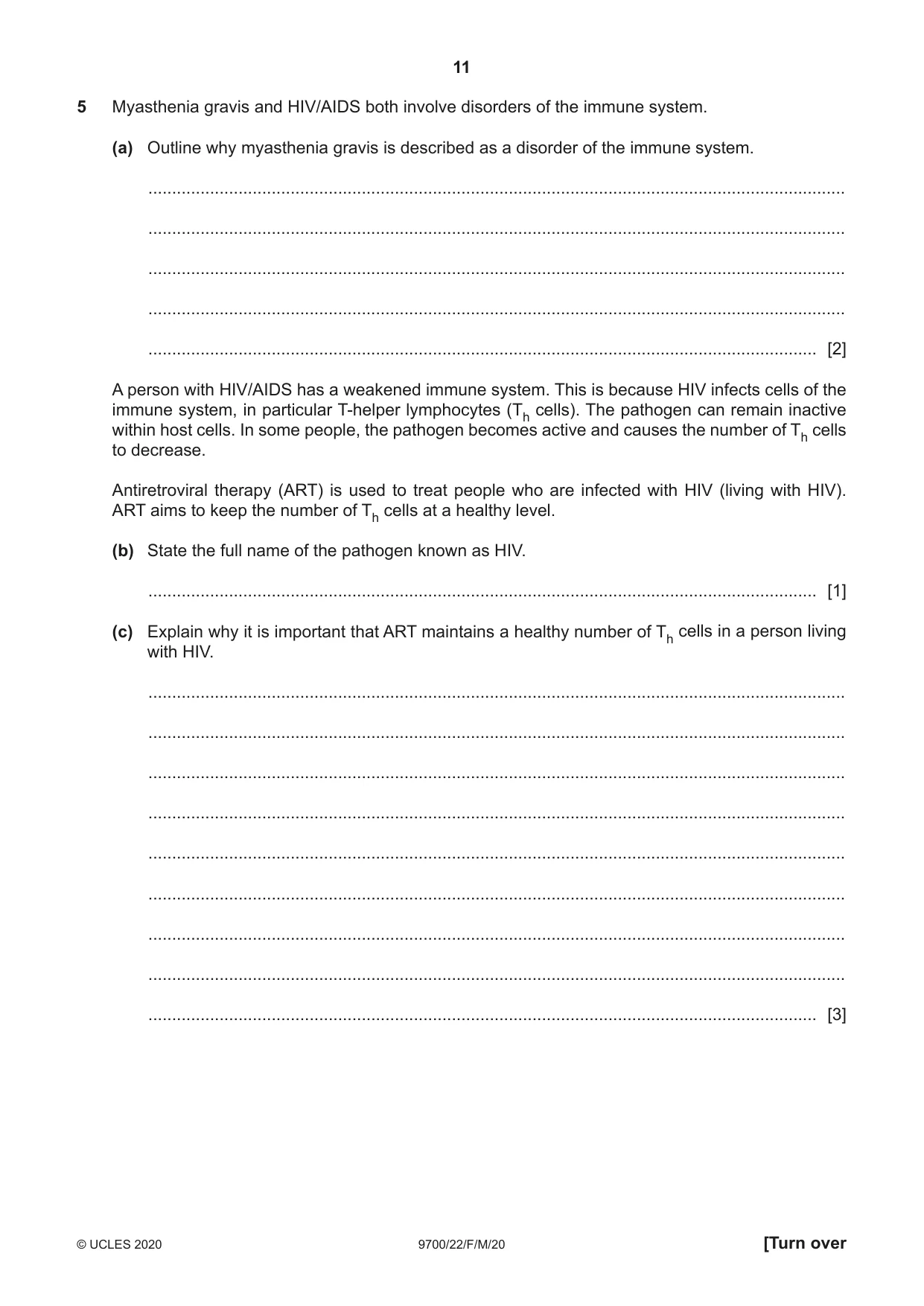 Cambridge A Level Biology 9700 2020 Feb/March Paper 2 · Variant 2 question paper, page 11 of 16