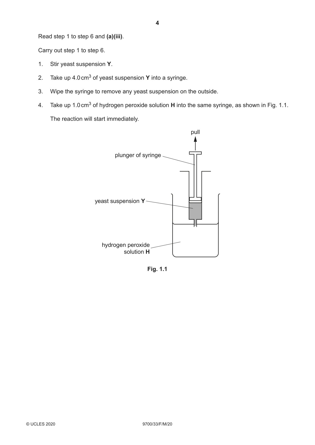 Cambridge A Level Biology 9700 2020 Feb/March Paper 3 · Variant 3 question paper, page 4 of 20