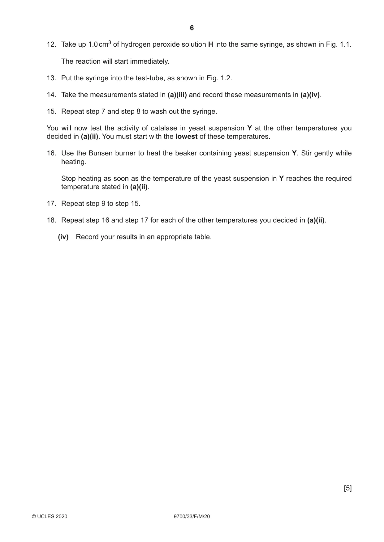 Cambridge A Level Biology 9700 2020 Feb/March Paper 3 · Variant 3 question paper, page 6 of 20